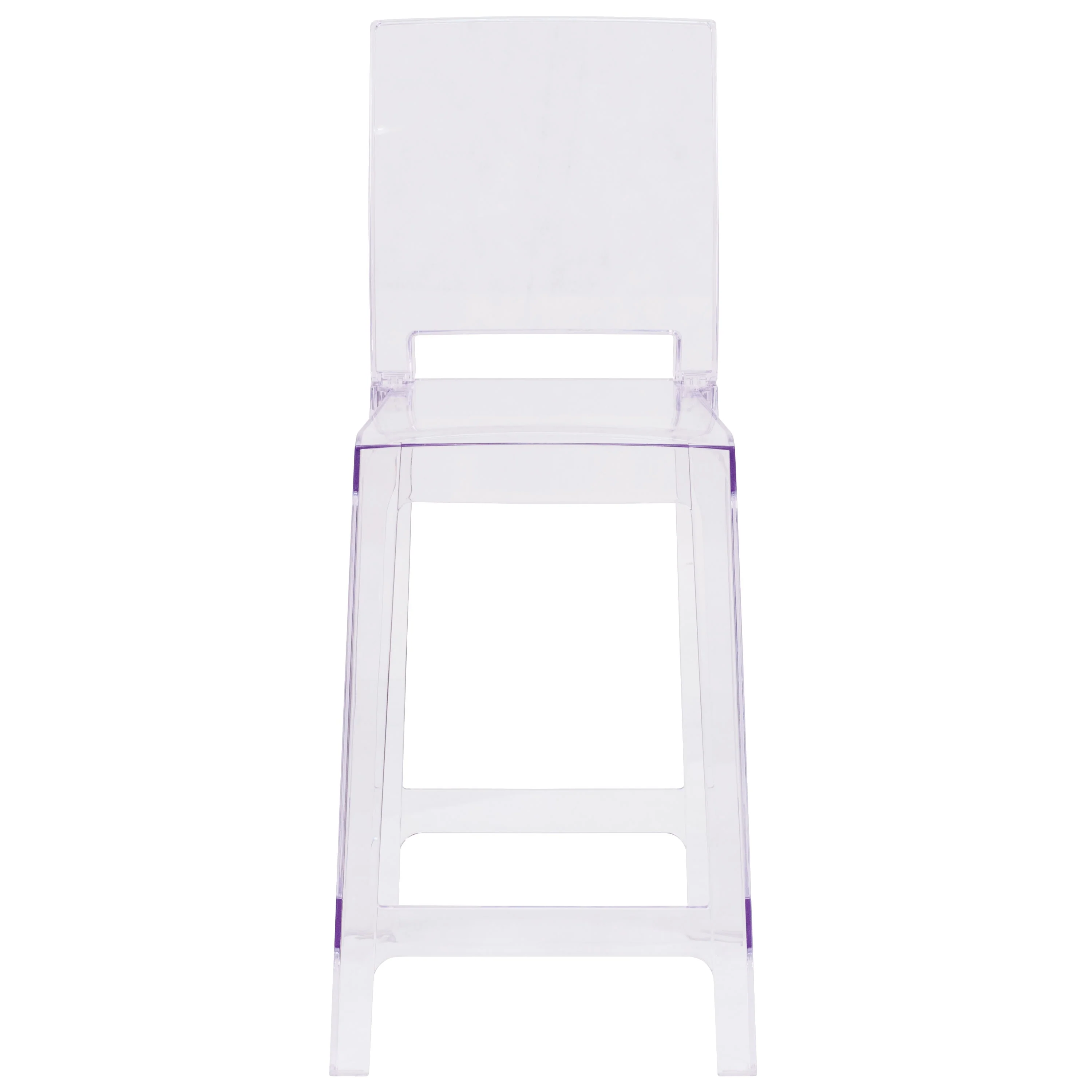 Ghost Counter Stool in Transparent Crystal with Square Back - Image 10