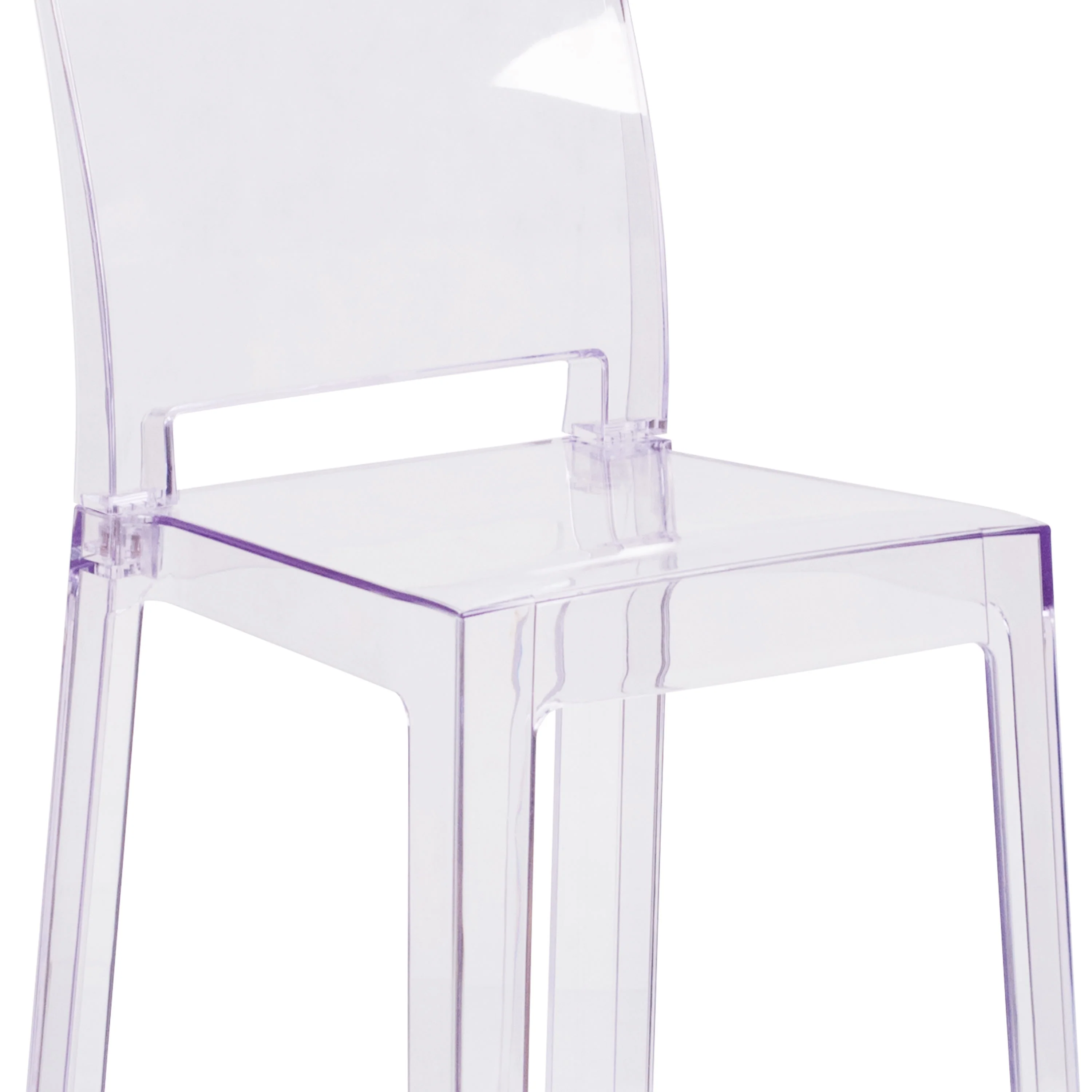 Ghost Counter Stool in Transparent Crystal with Square Back - Image 11