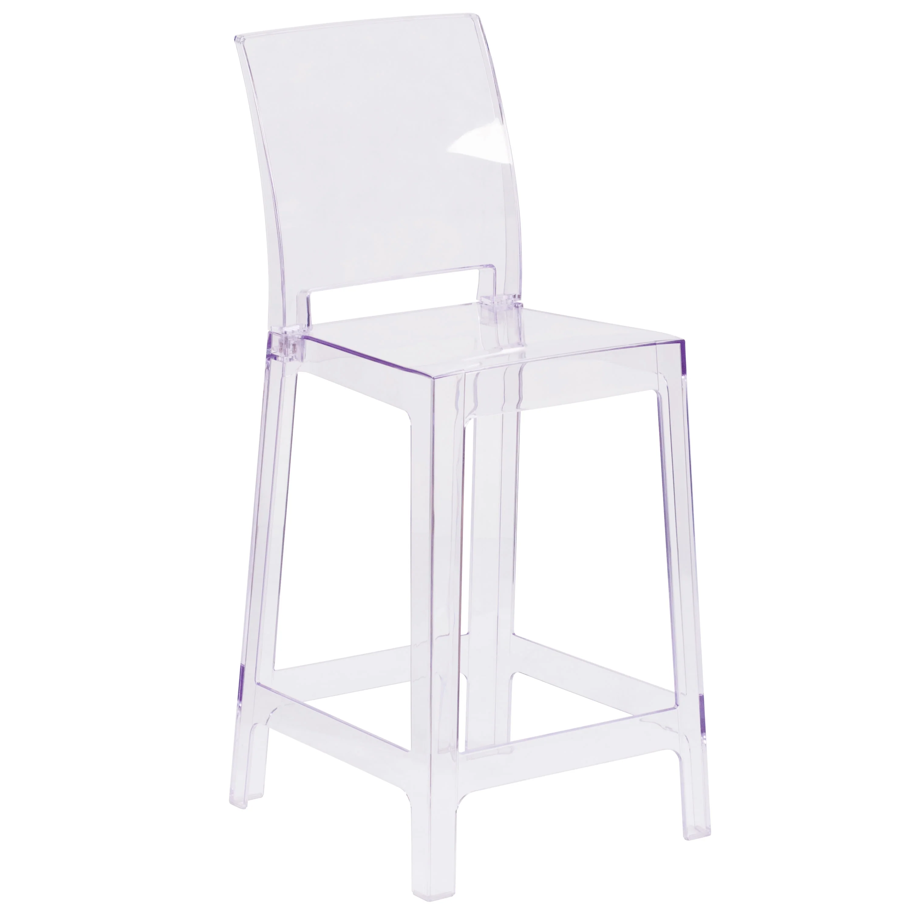 Ghost Counter Stool in Transparent Crystal with Square Back - Image 13