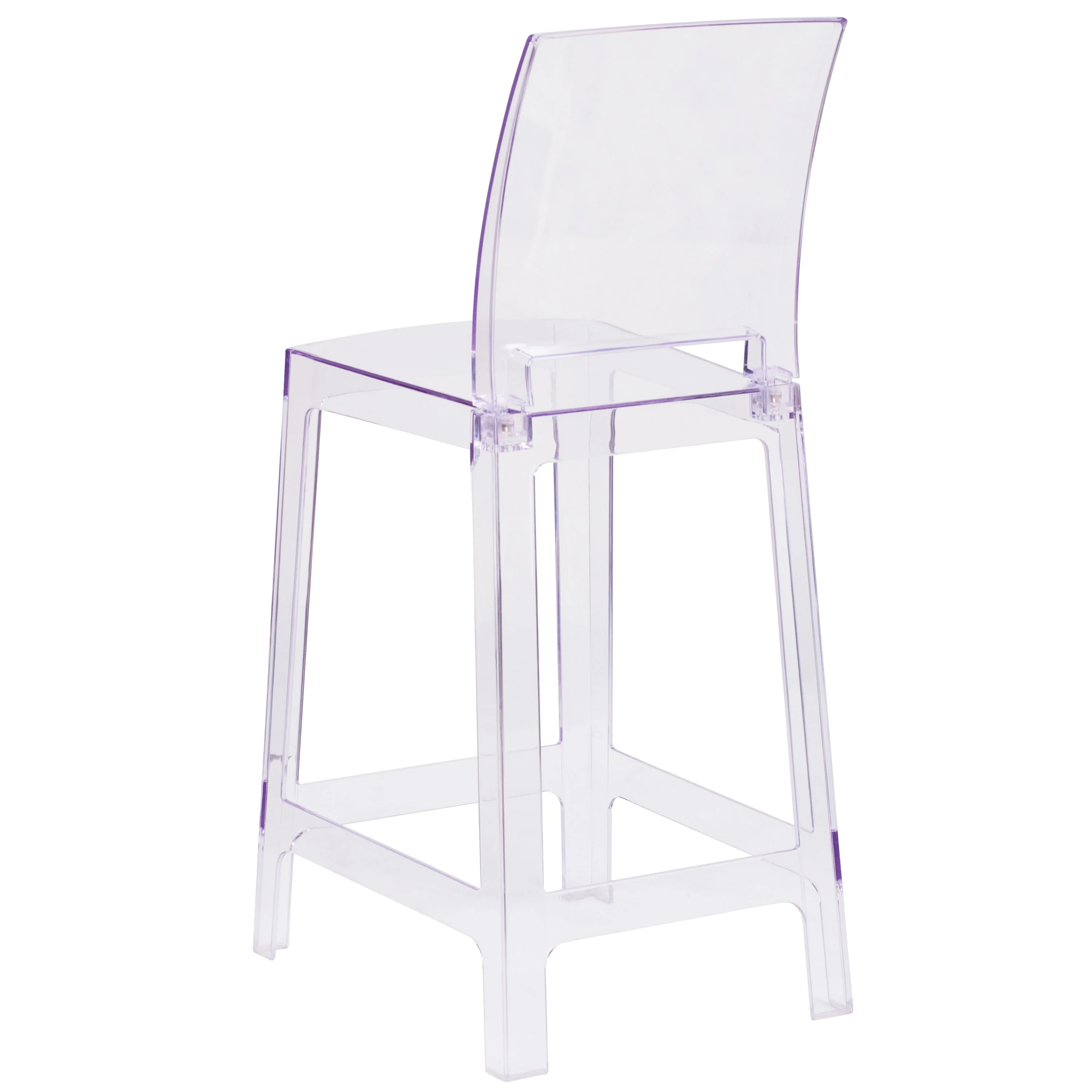 Ghost Counter Stool in Transparent Crystal with Square Back - Image 7