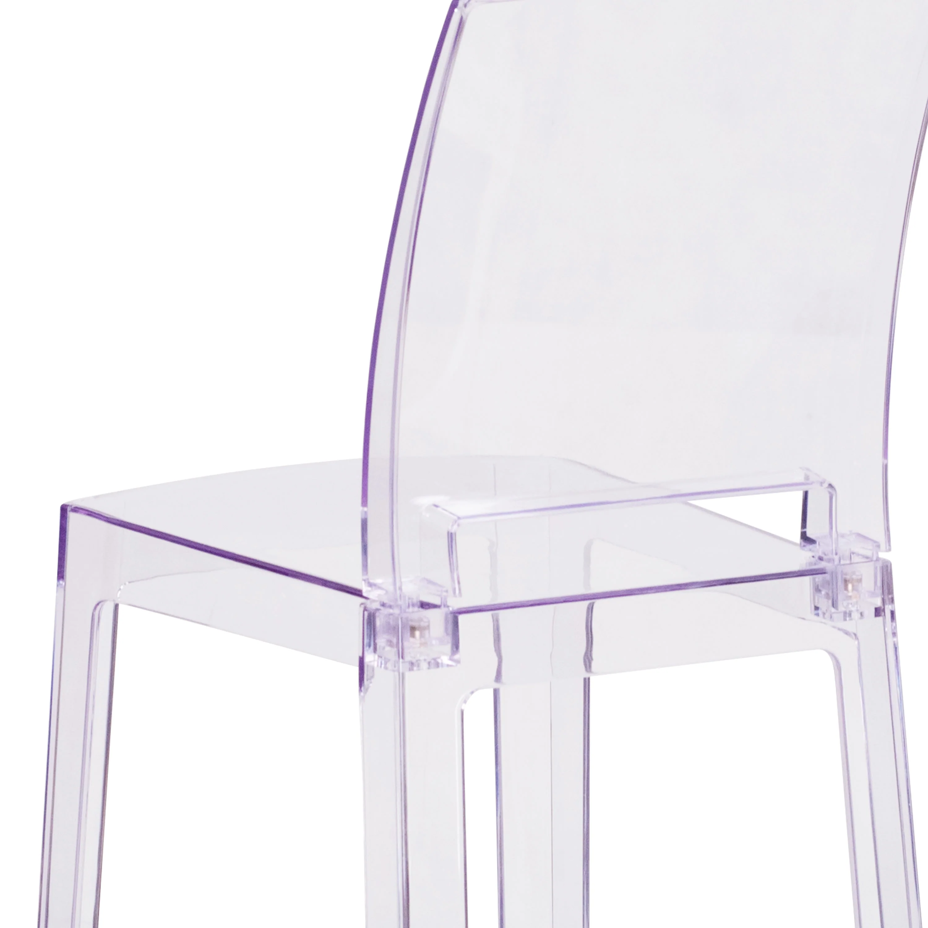 Ghost Counter Stool in Transparent Crystal with Square Back - Image 8