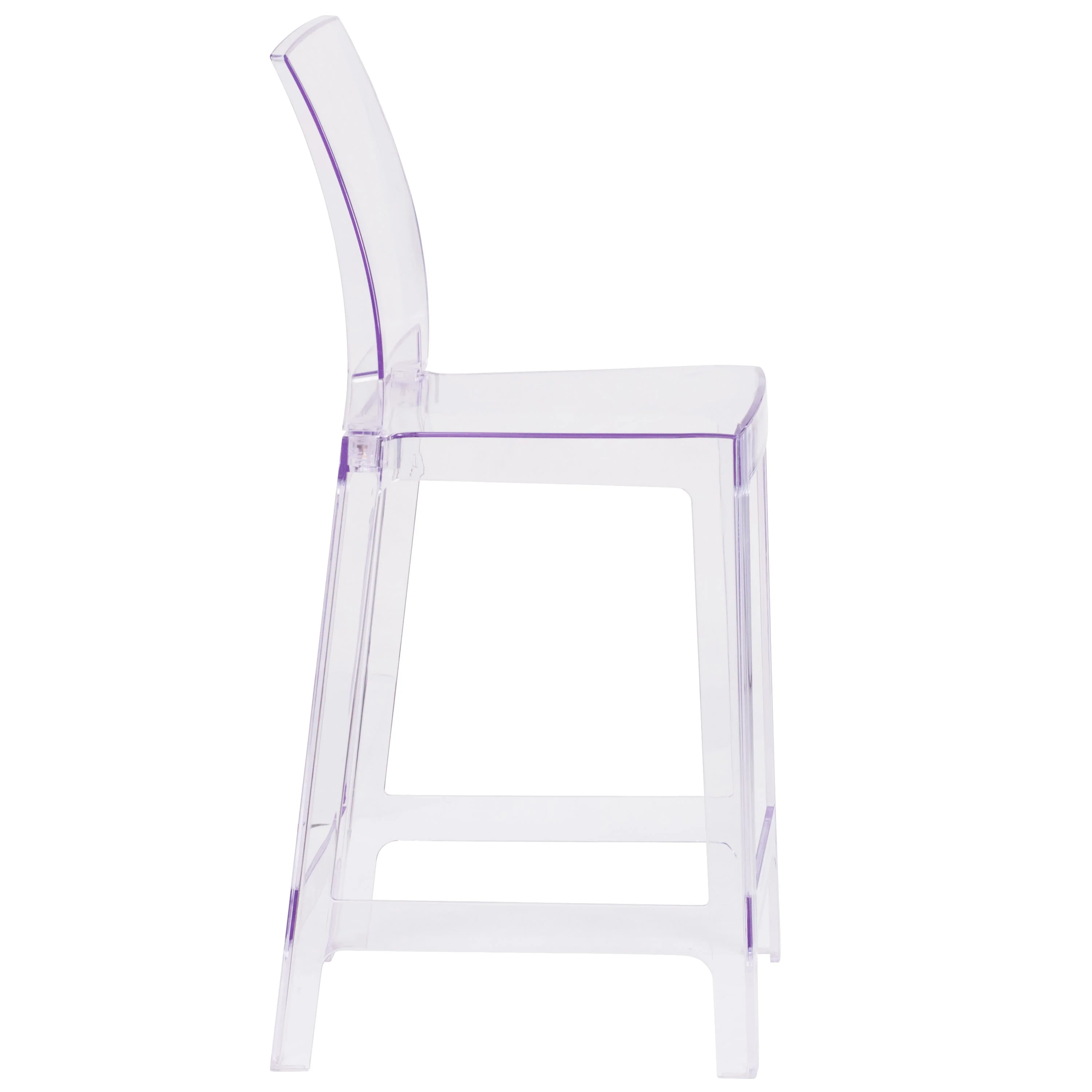 Ghost Counter Stool in Transparent Crystal with Square Back - Image 9