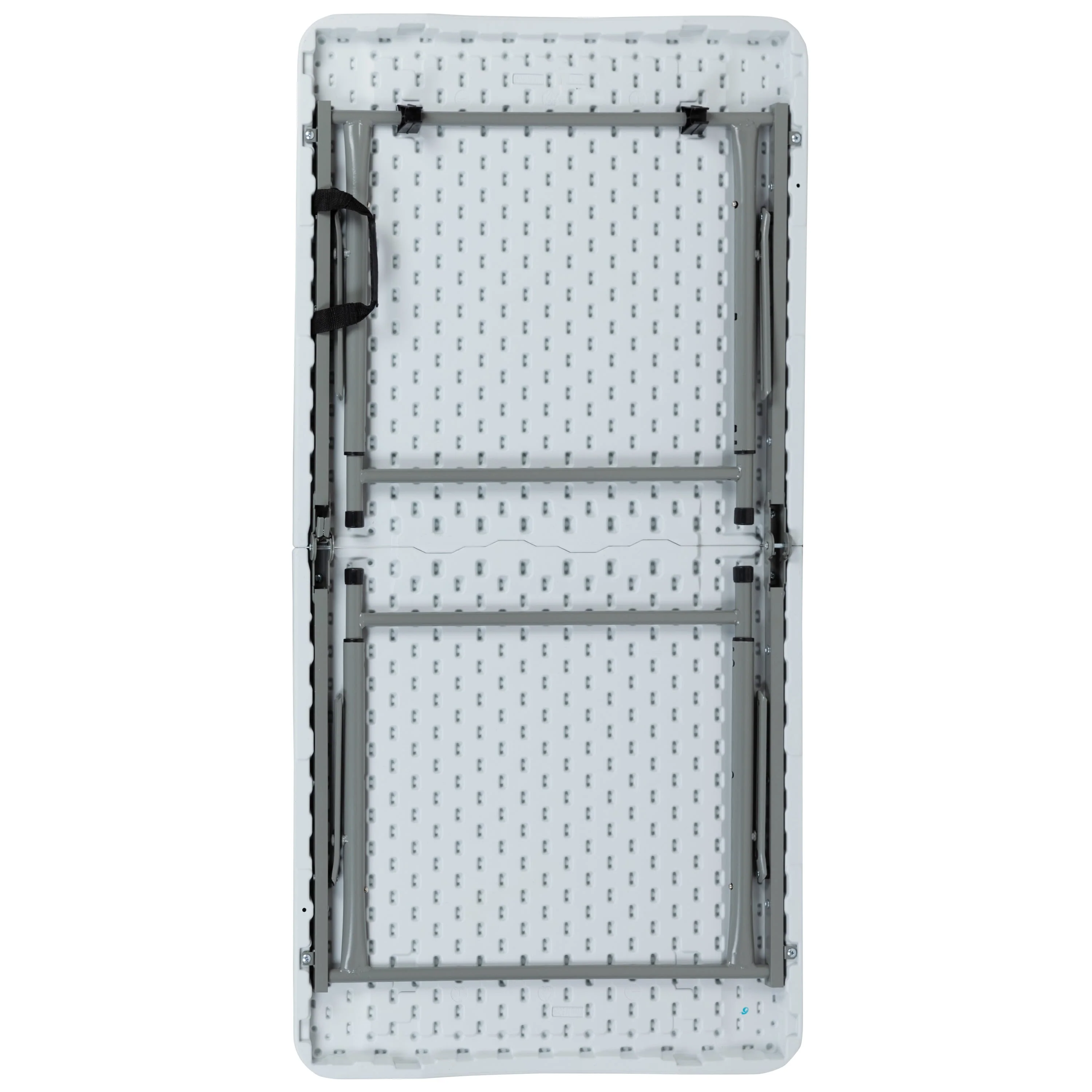 Height Adjustable Bi-Fold Plastic Folding Table with Carrying Handle - Image 11