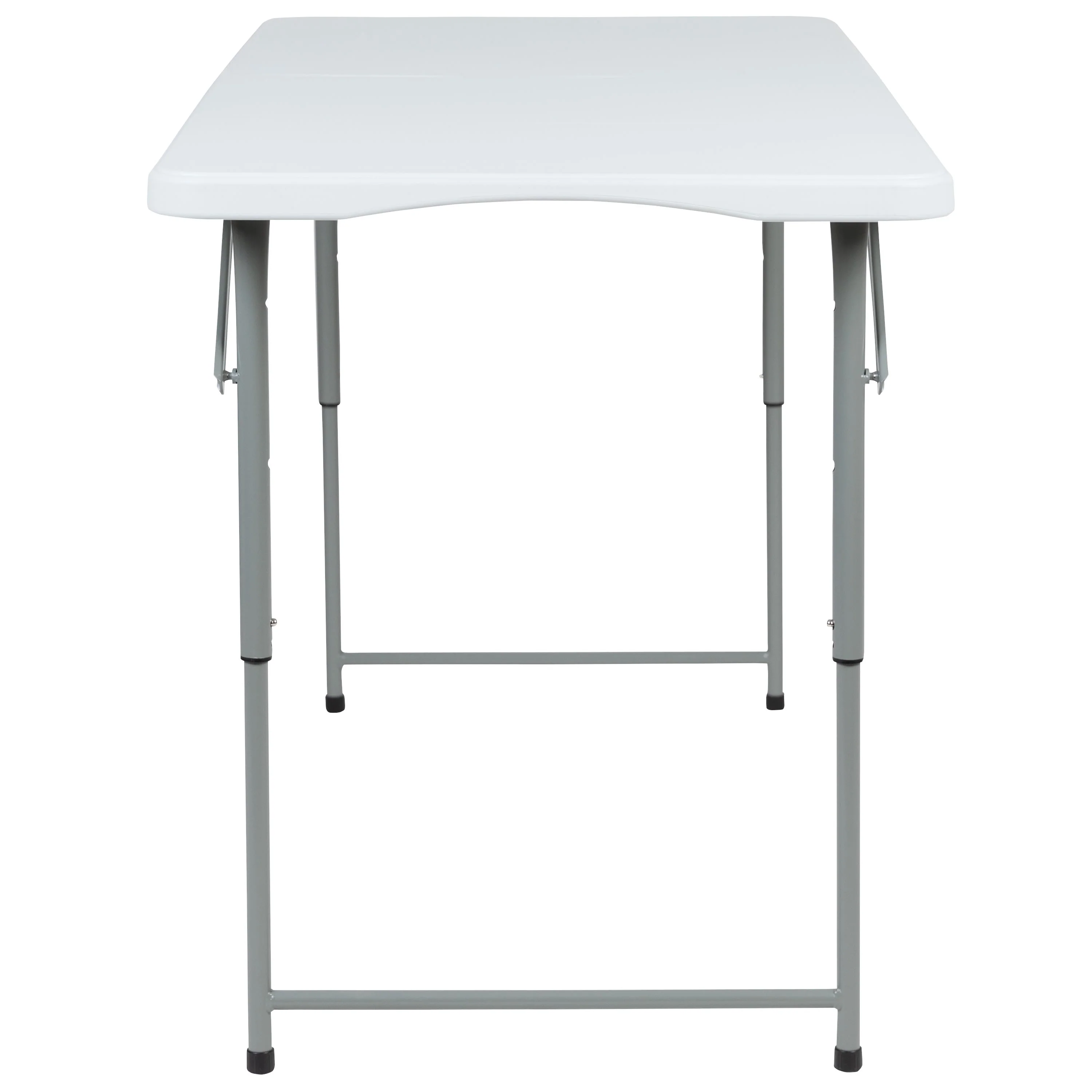 Height Adjustable Bi-Fold Plastic Folding Table with Carrying Handle - Image 8