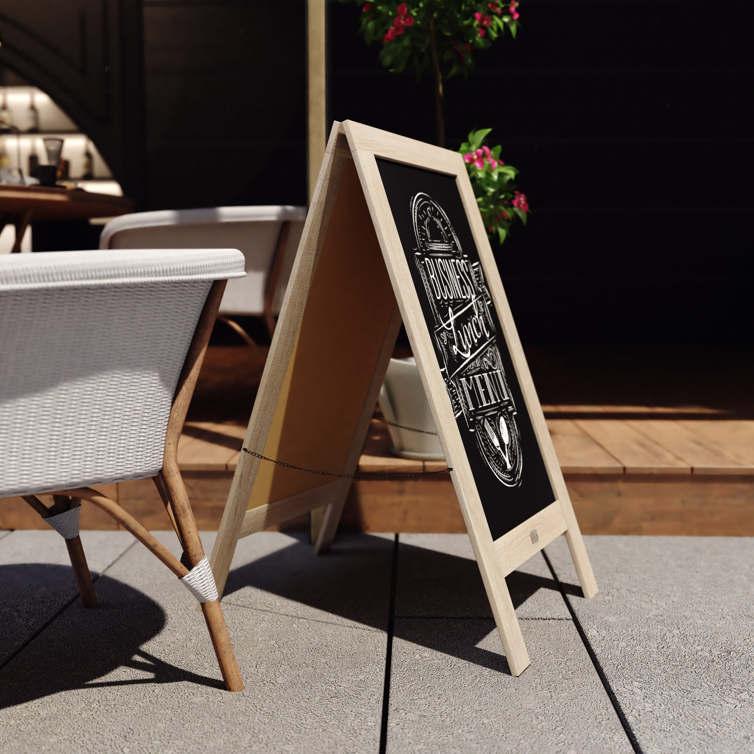 Canterbury Vintage Wooden A-Frame Magnetic Indoor/Outdoor Chalkboard Sign, Freestanding Double Sided Extra Large Message Board - Image 121