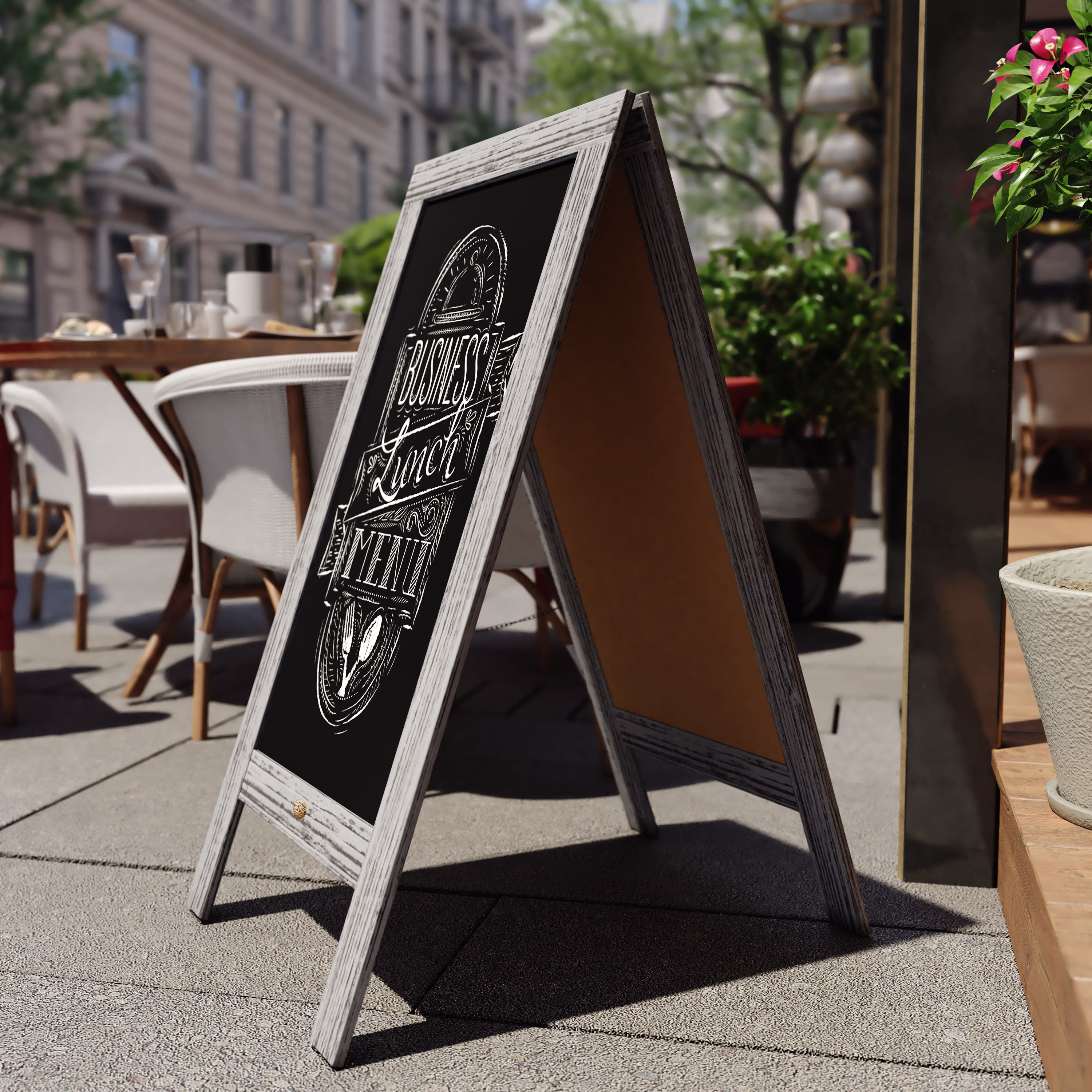Canterbury Vintage Wooden A-Frame Magnetic Indoor/Outdoor Chalkboard Sign, Freestanding Double Sided Extra Large Message Board - Image 134