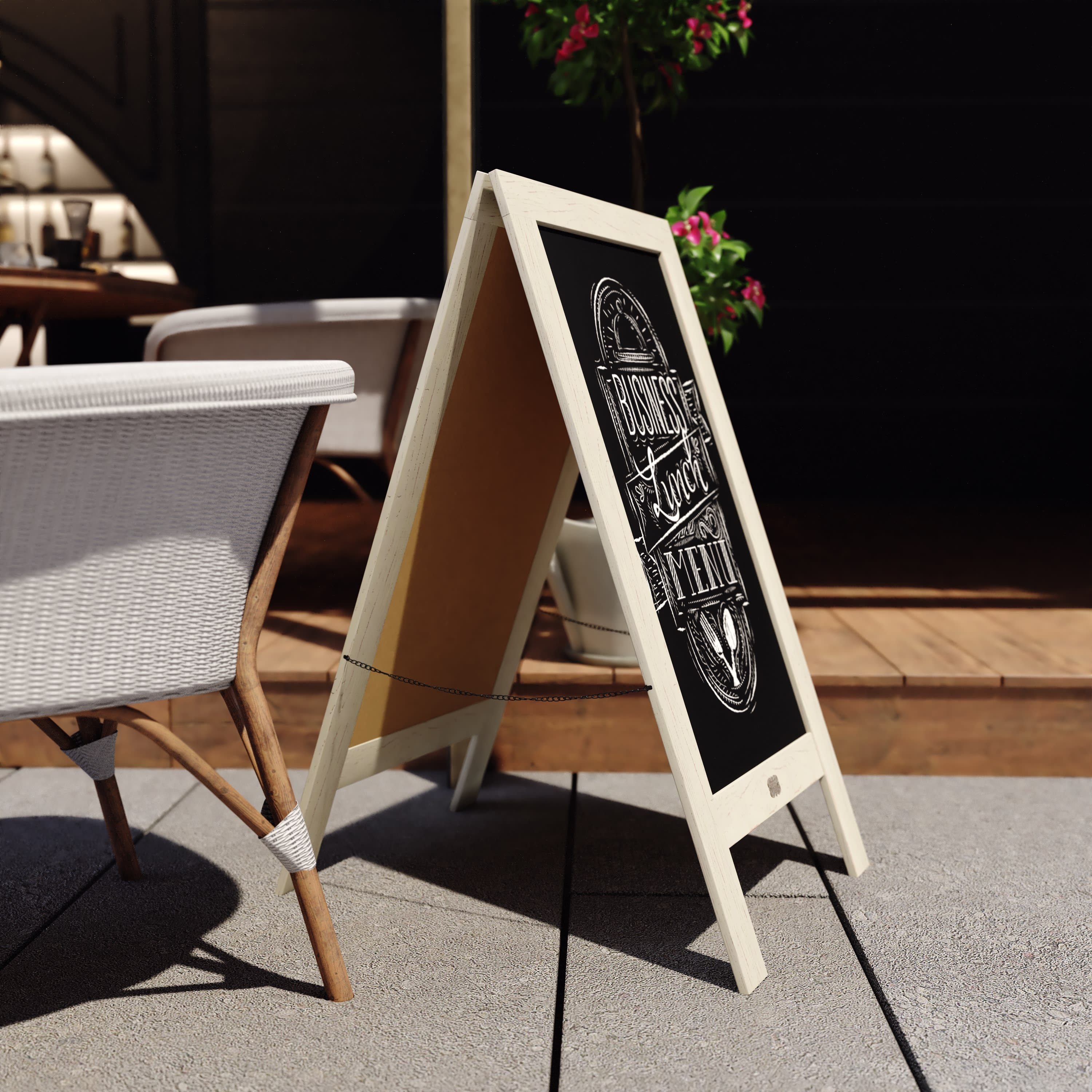 Canterbury Vintage Wooden A-Frame Magnetic Indoor/Outdoor Chalkboard Sign, Freestanding Double Sided Extra Large Message Board - Image 40