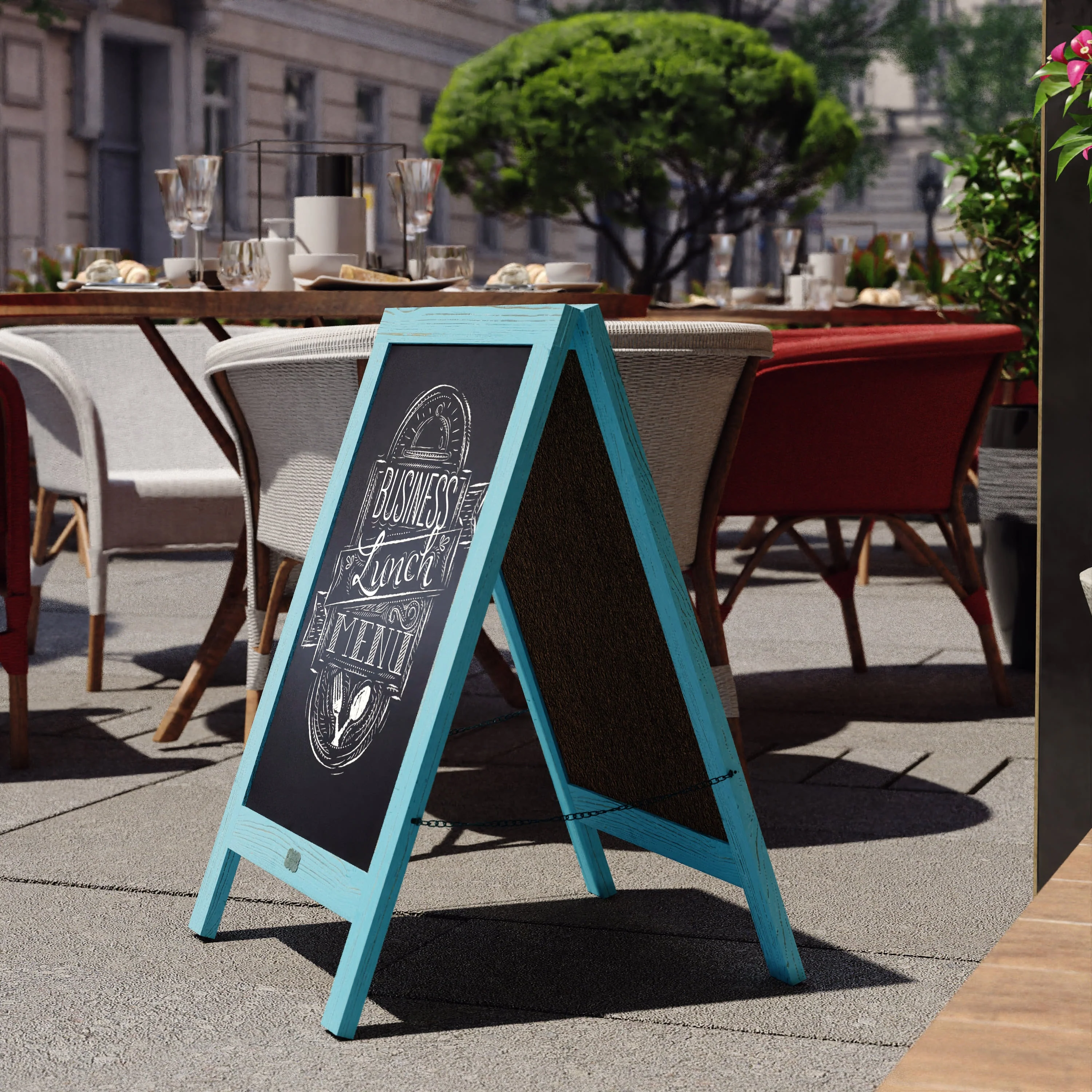 Canterbury Vintage Wooden A-Frame Magnetic Indoor/Outdoor Chalkboard Sign, Freestanding Double Sided Extra Large Message Board - Image 53