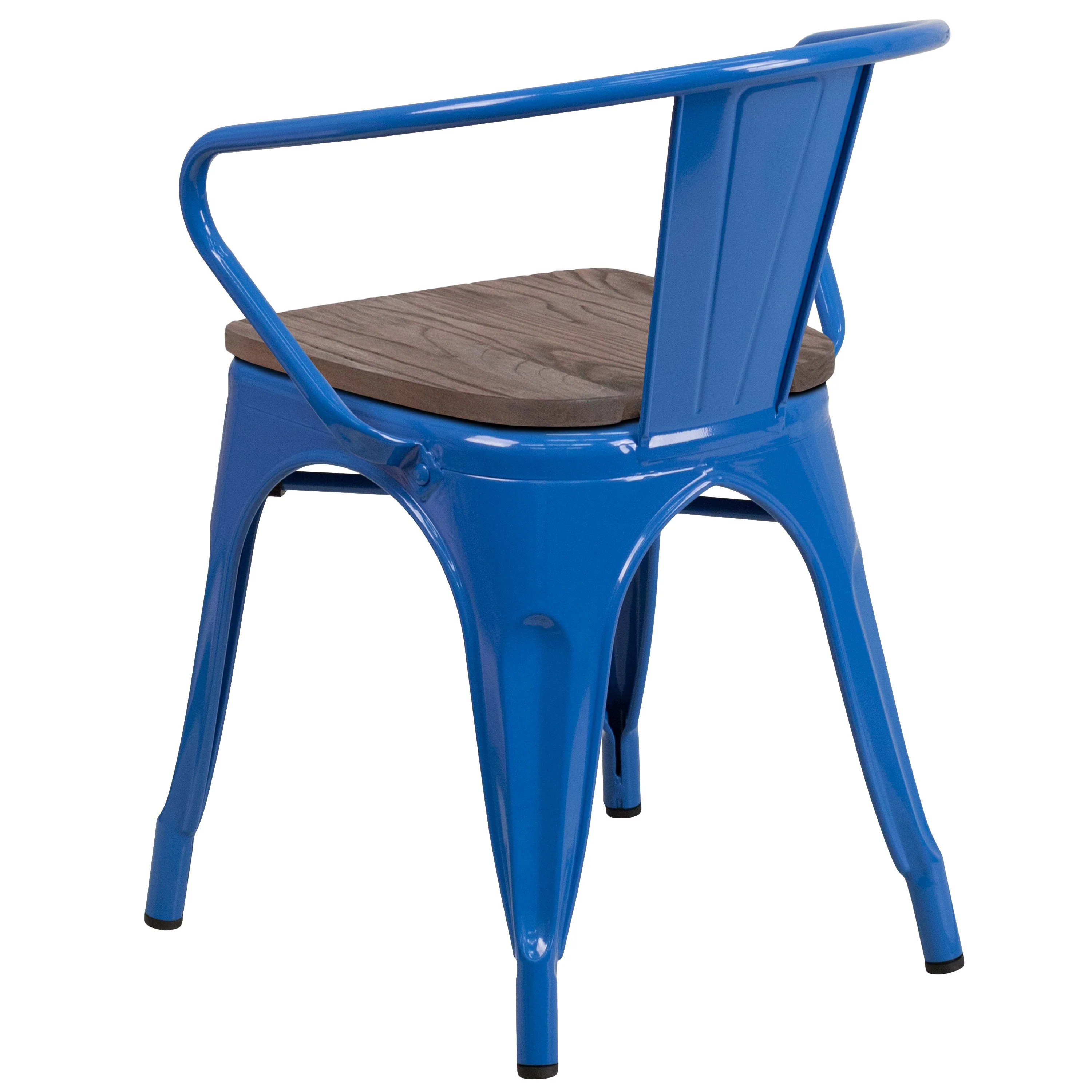 Metal Chair with Wood Seat and Arms - Image 16