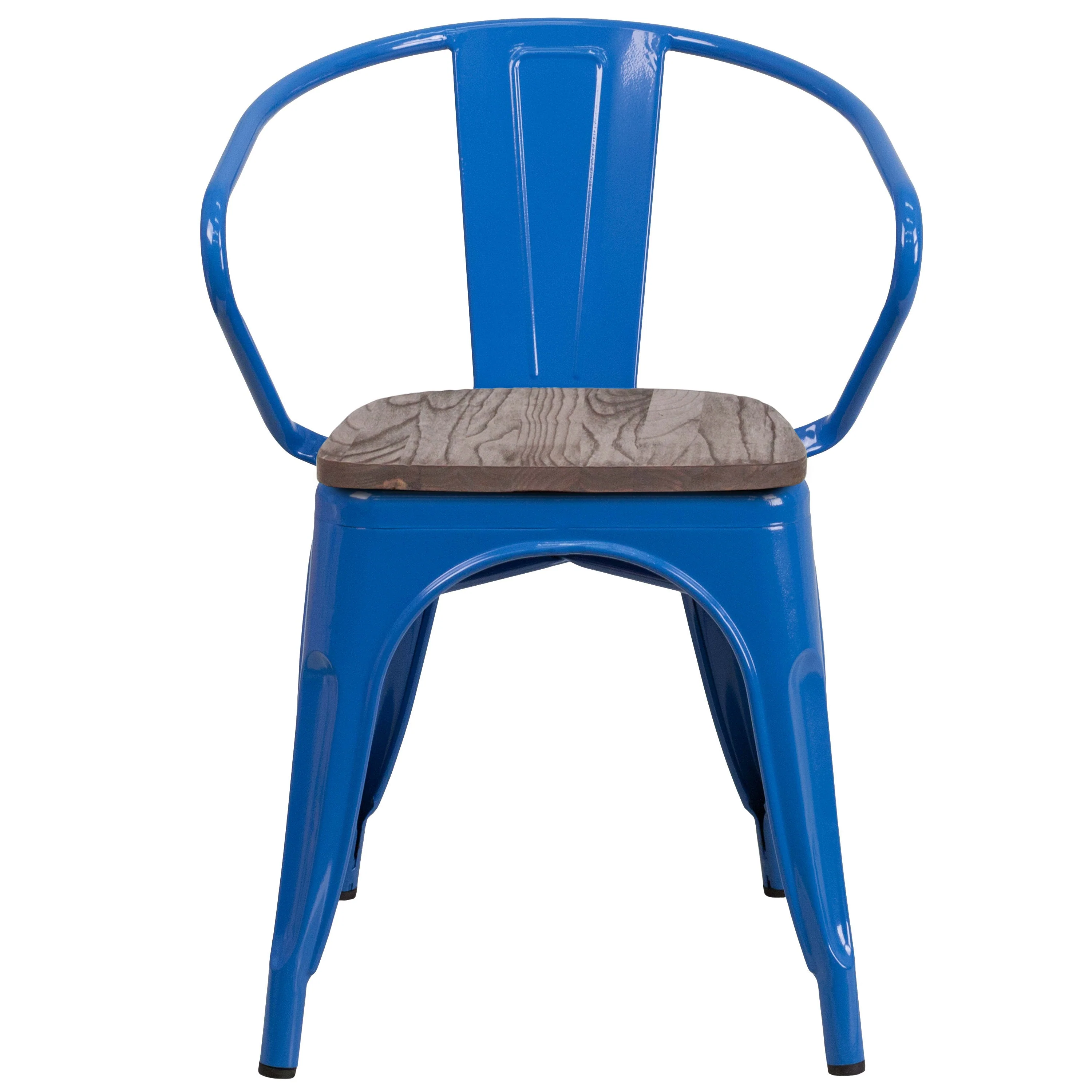 Metal Chair with Wood Seat and Arms - Image 18