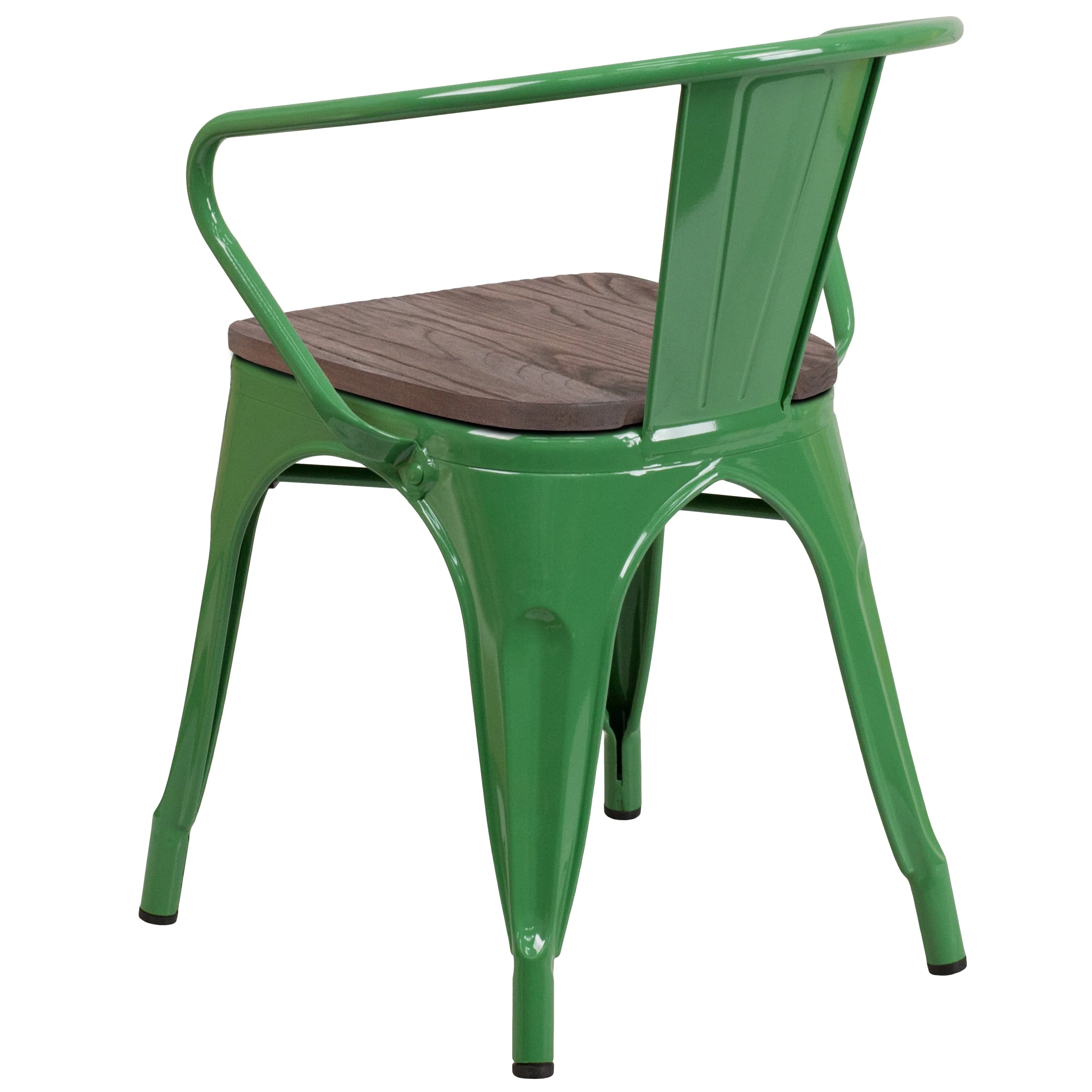 Metal Chair with Wood Seat and Arms - Image 23