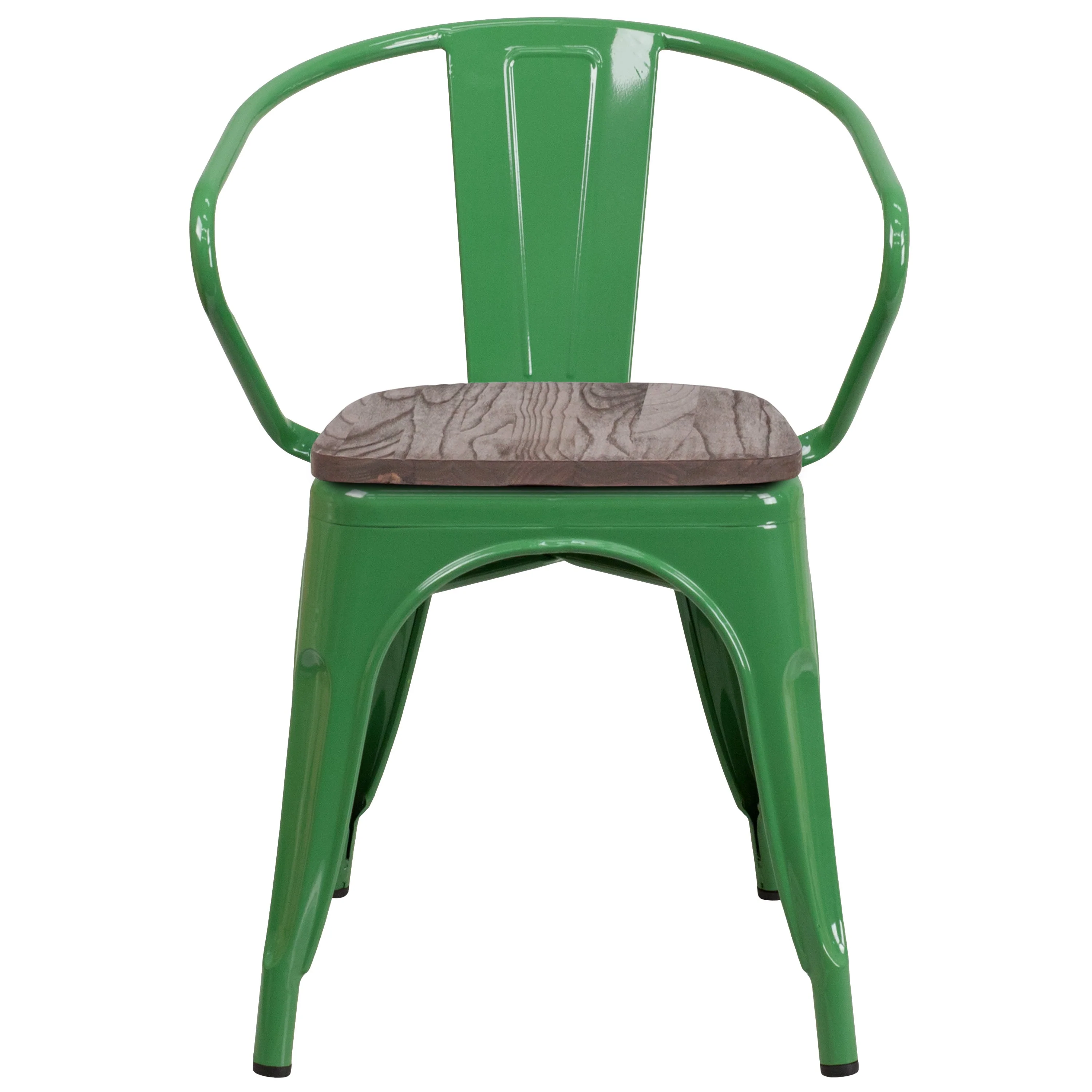 Metal Chair with Wood Seat and Arms - Image 25