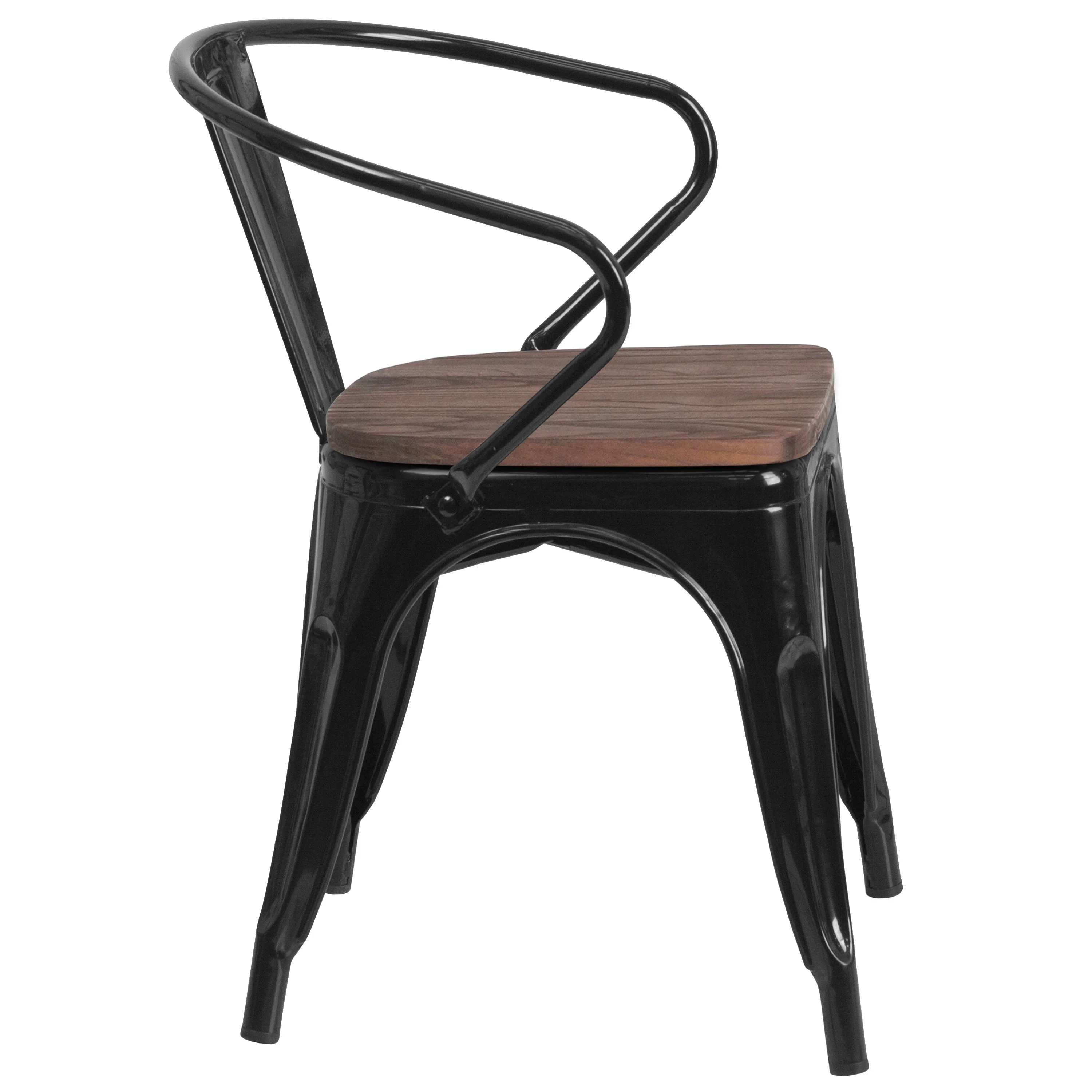 Metal Chair with Wood Seat and Arms - Image 34