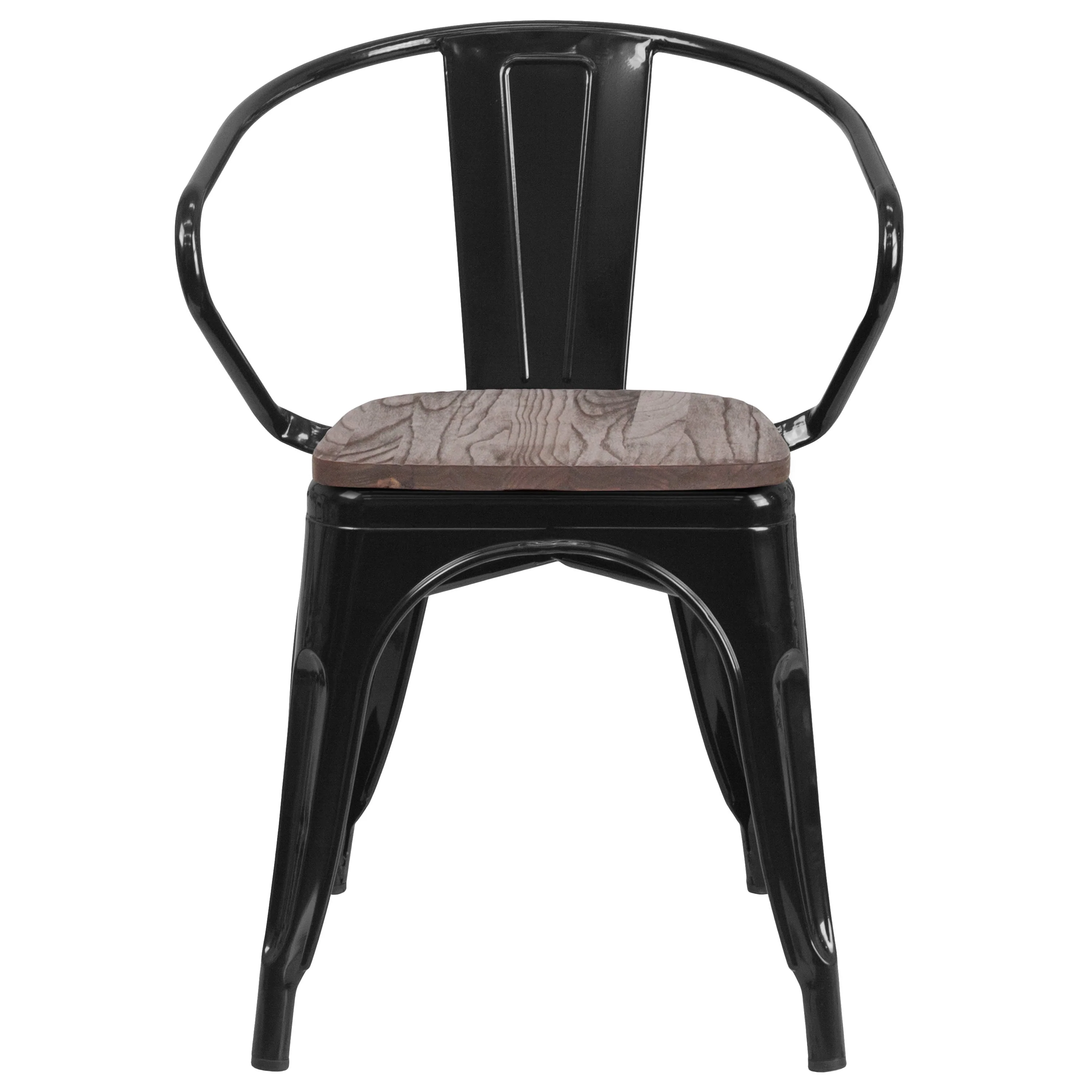 Metal Chair with Wood Seat and Arms - Image 35