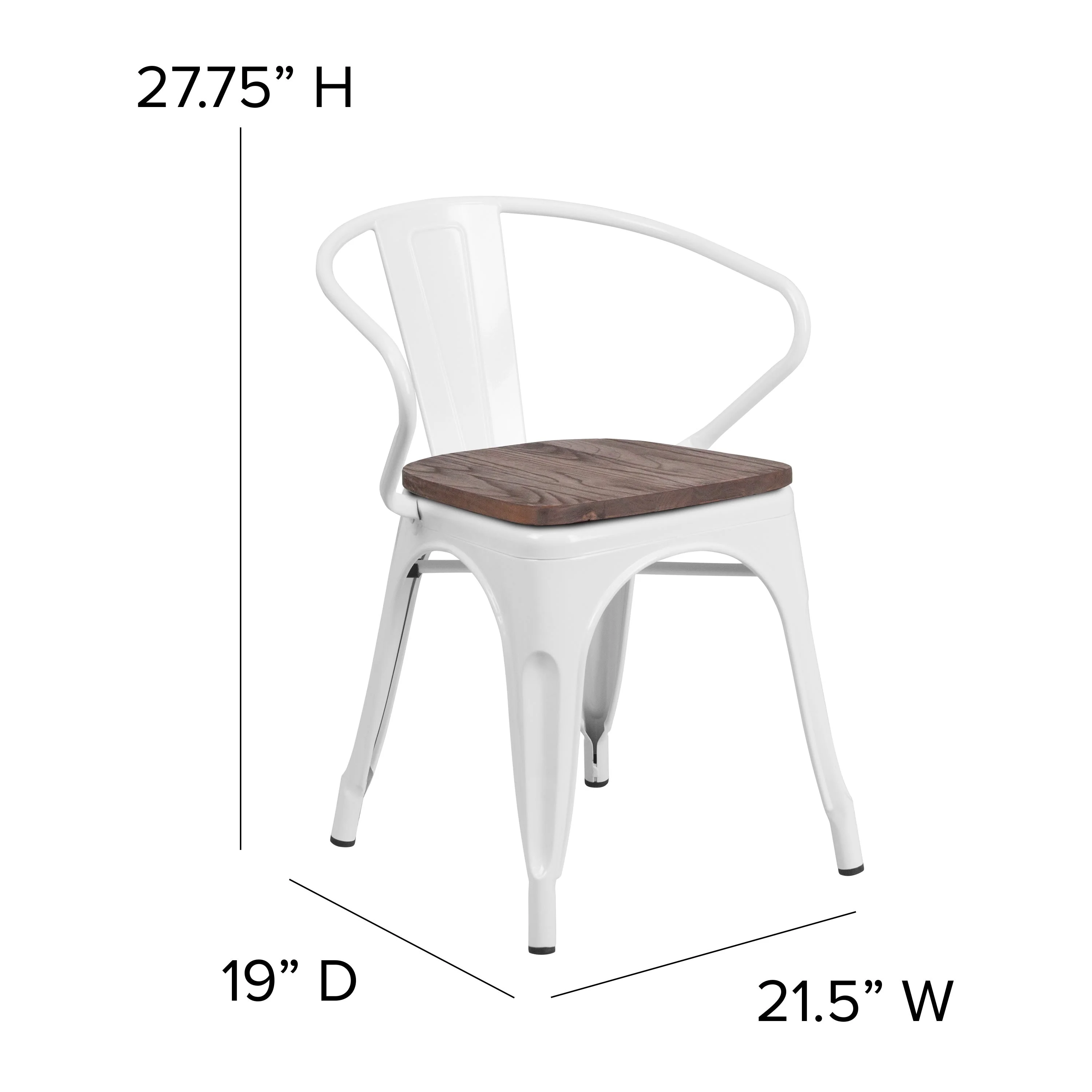 Metal Chair with Wood Seat and Arms - Image 43