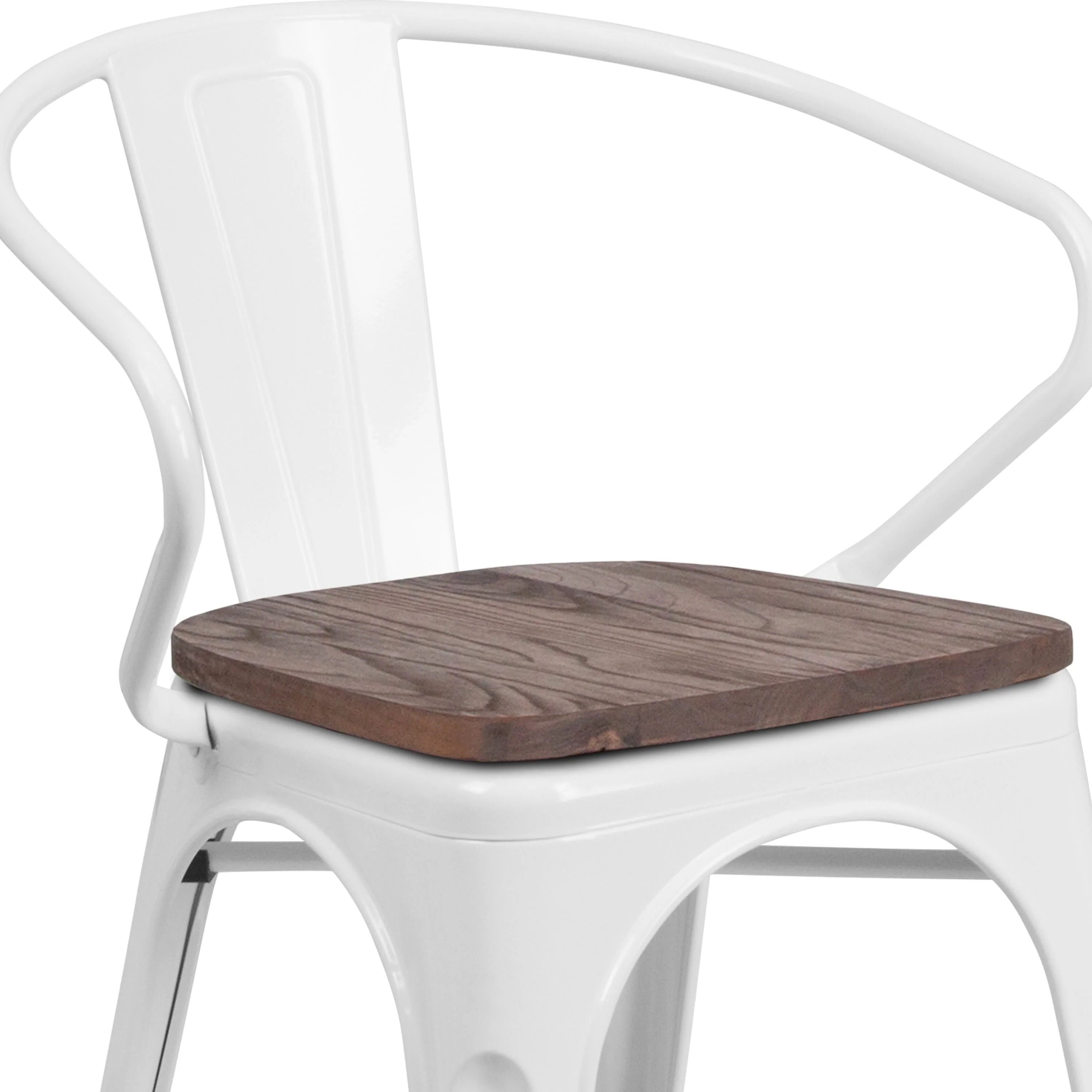 Metal Chair with Wood Seat and Arms - Image 45