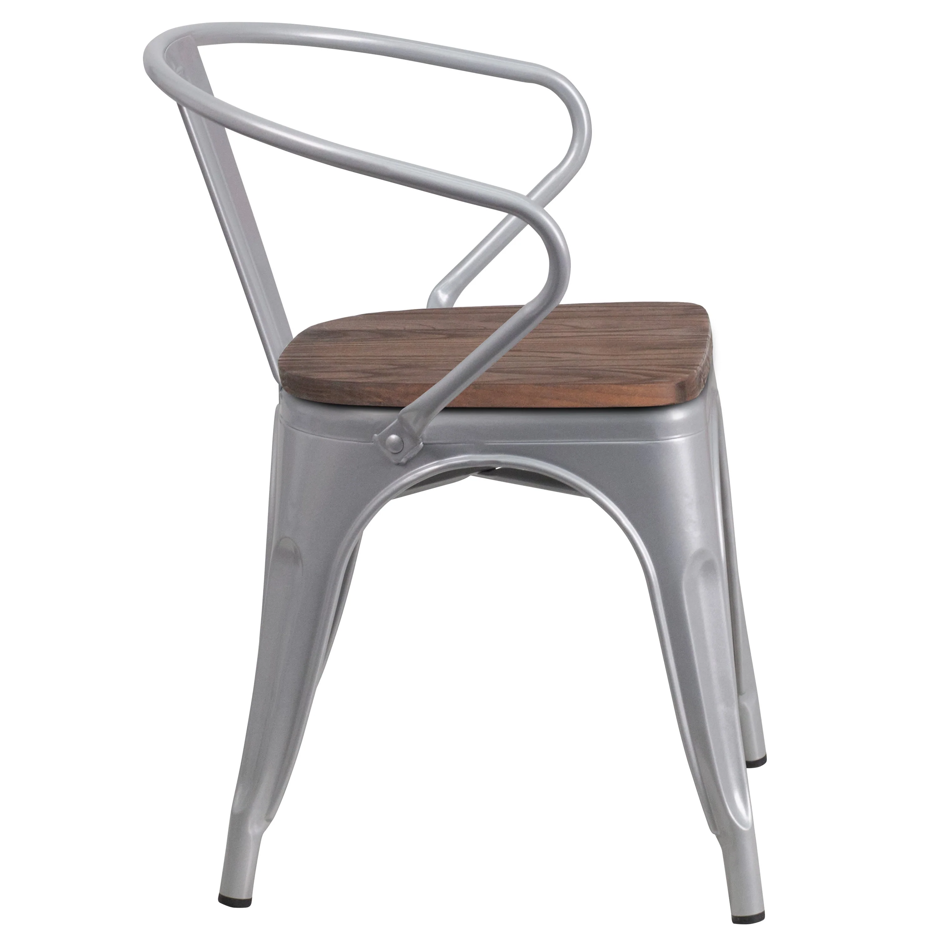 Metal Chair with Wood Seat and Arms - Image 54