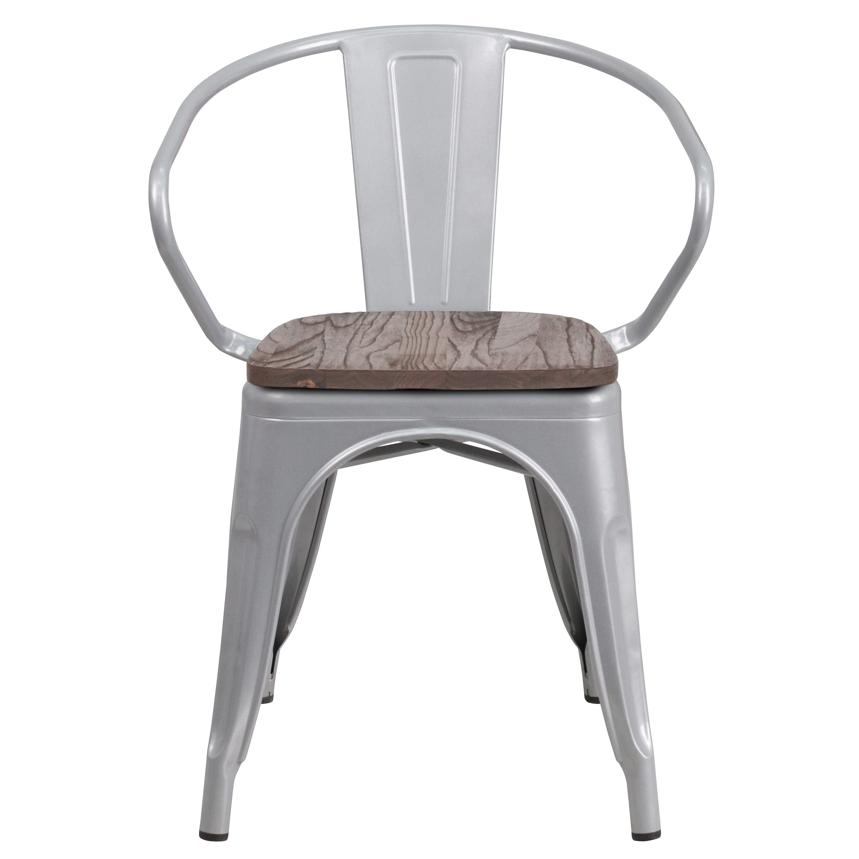 Metal Chair with Wood Seat and Arms - Image 55