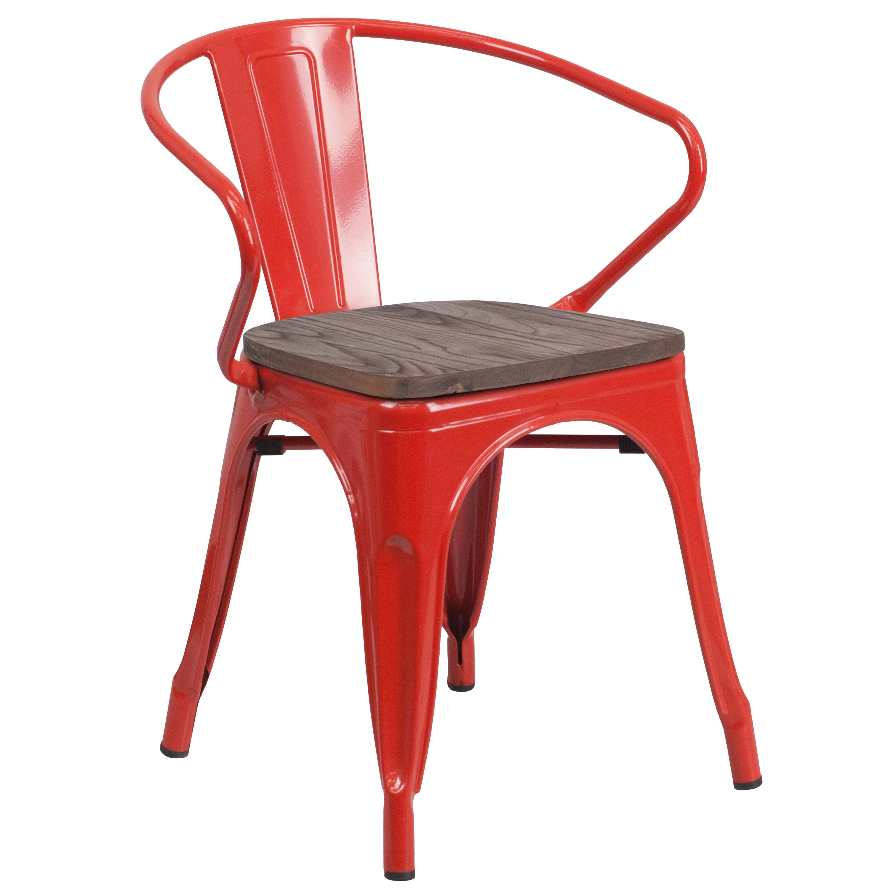 Metal Chair with Wood Seat and Arms - Image 56