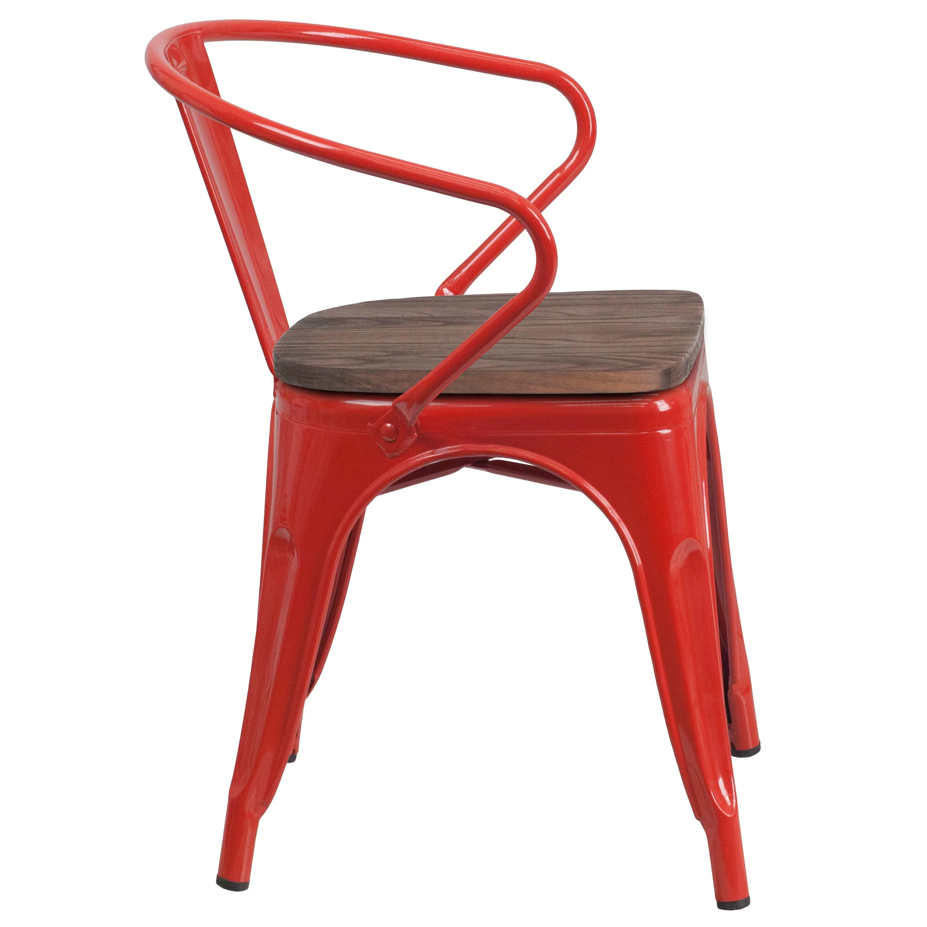 Metal Chair with Wood Seat and Arms - Image 60