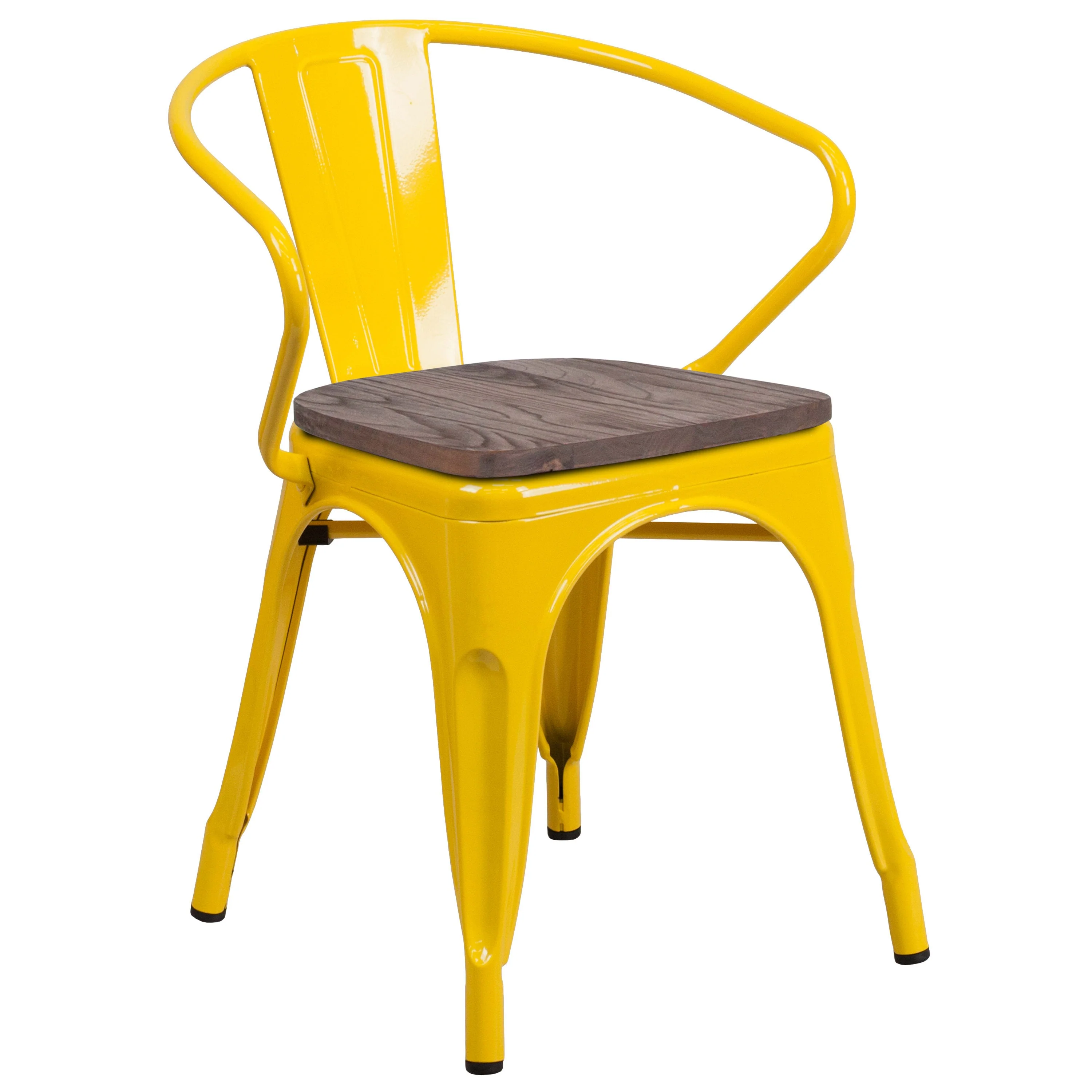 Metal Chair with Wood Seat and Arms - Image 62