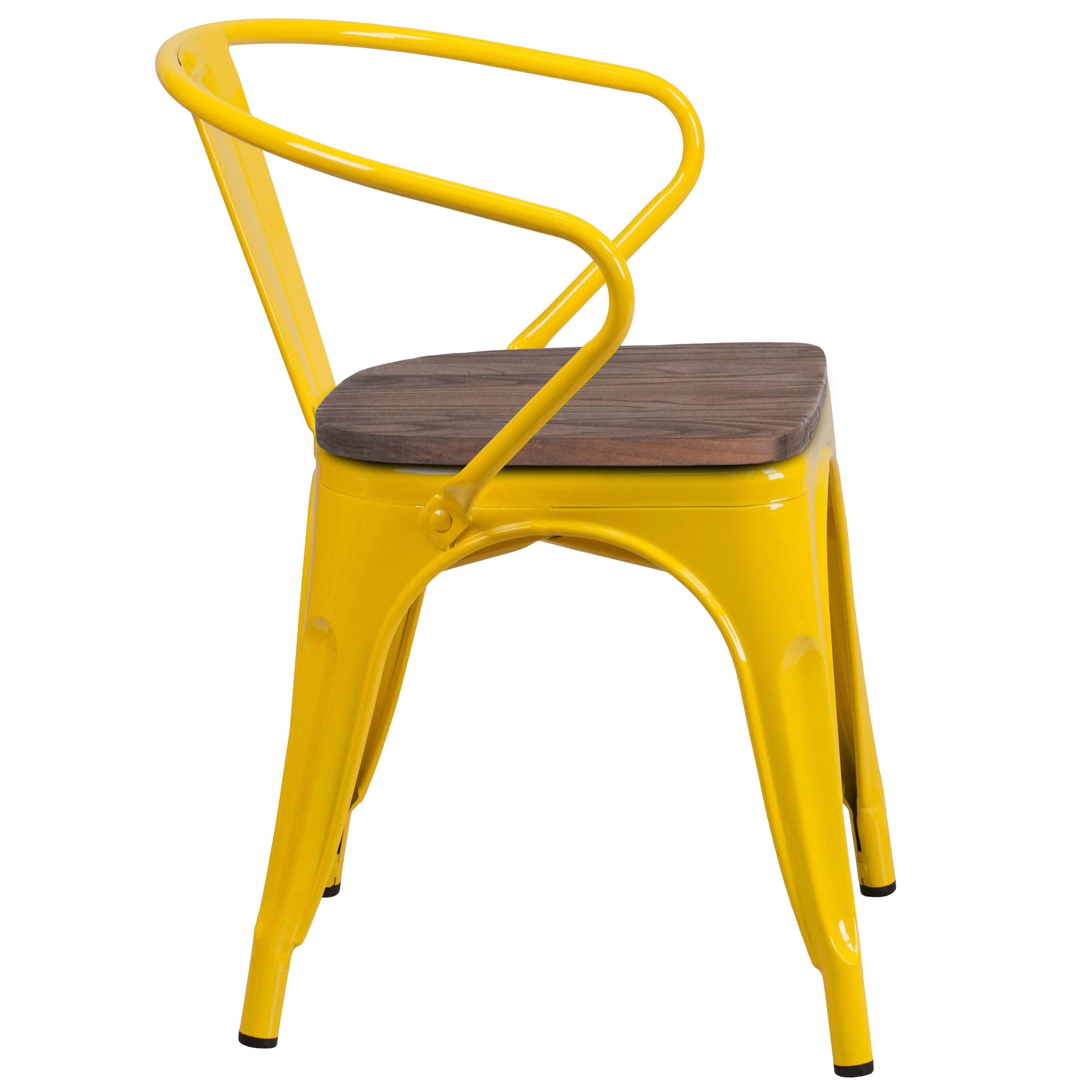 Metal Chair with Wood Seat and Arms - Image 66