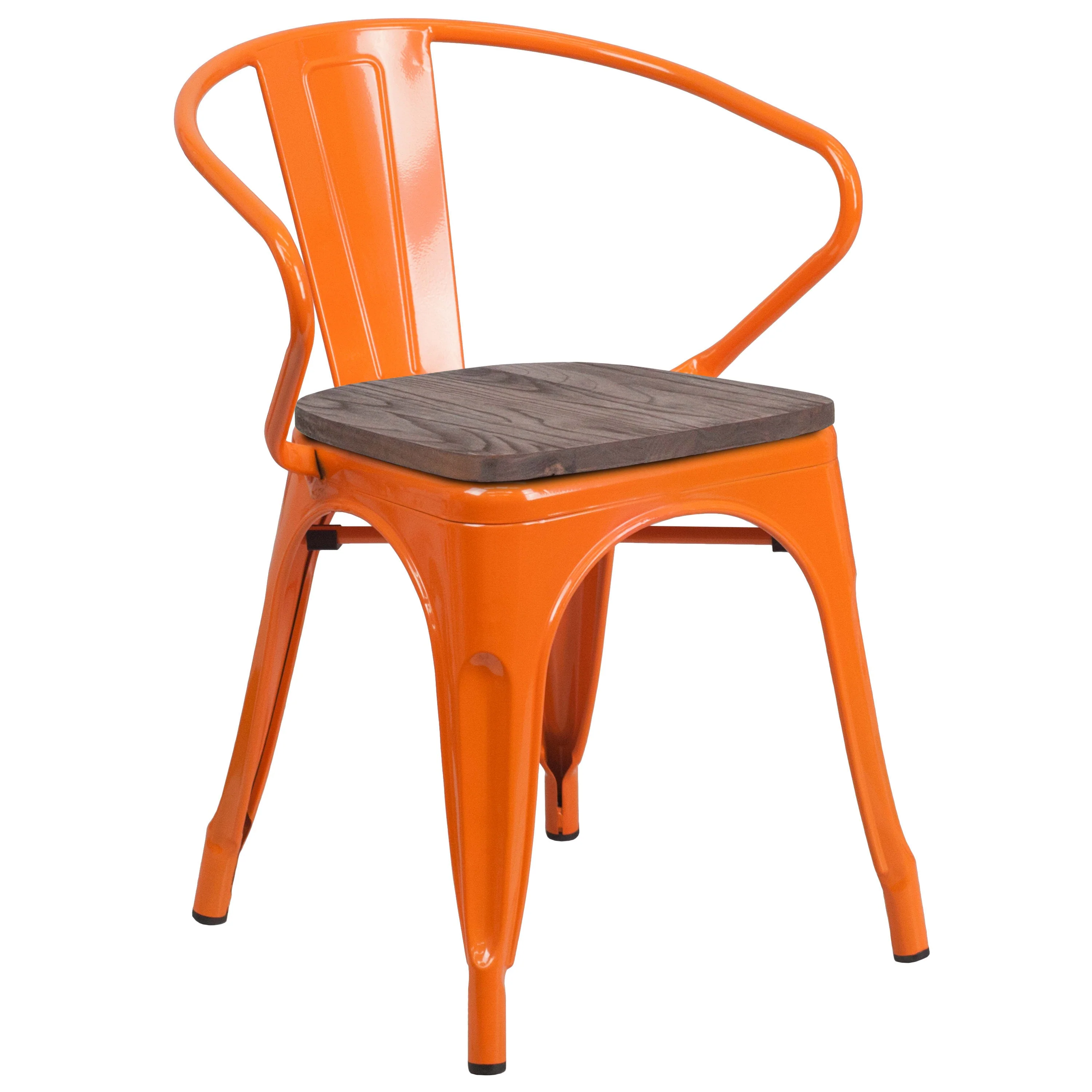 Metal Chair with Wood Seat and Arms - Image 68