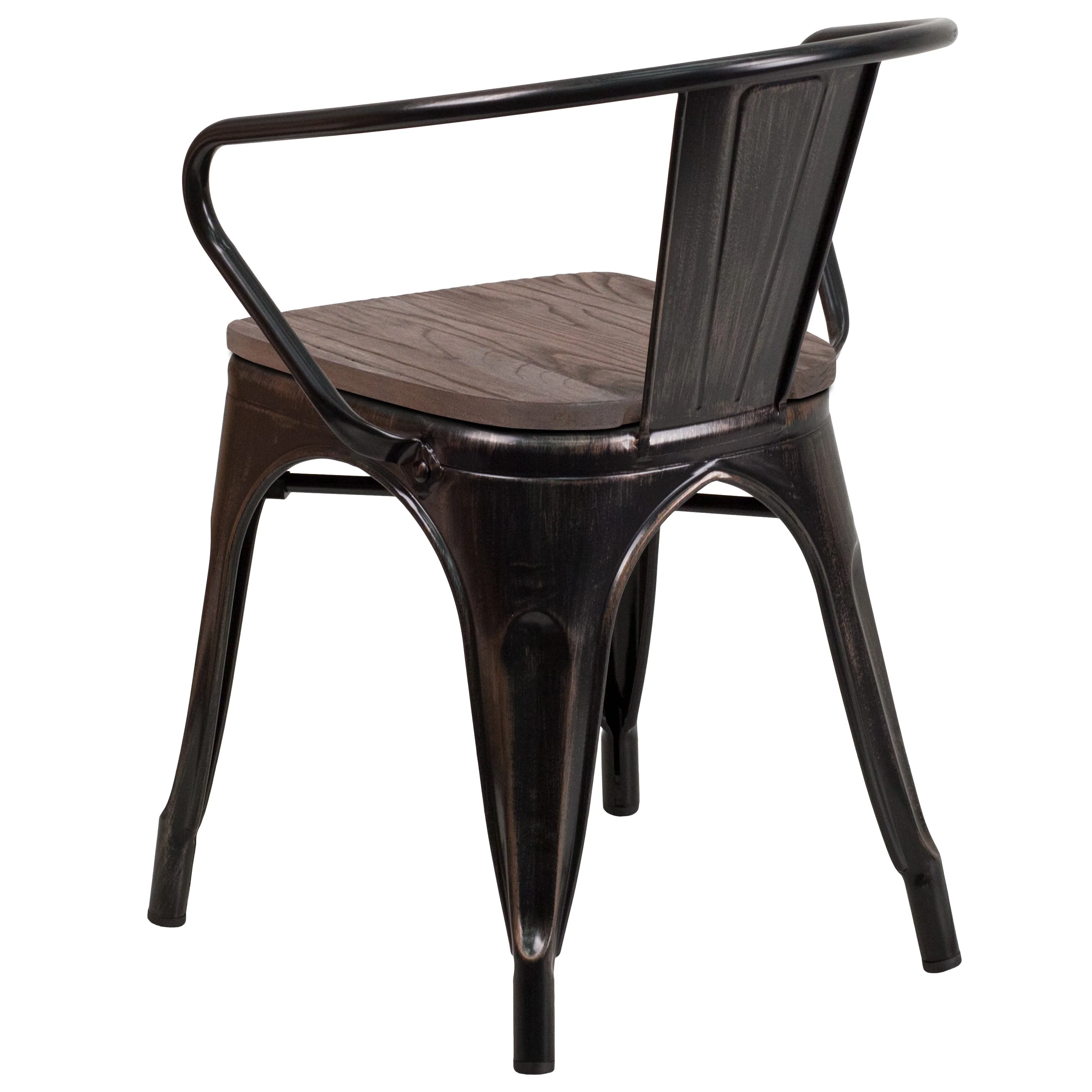 Metal Chair with Wood Seat and Arms - Image 7
