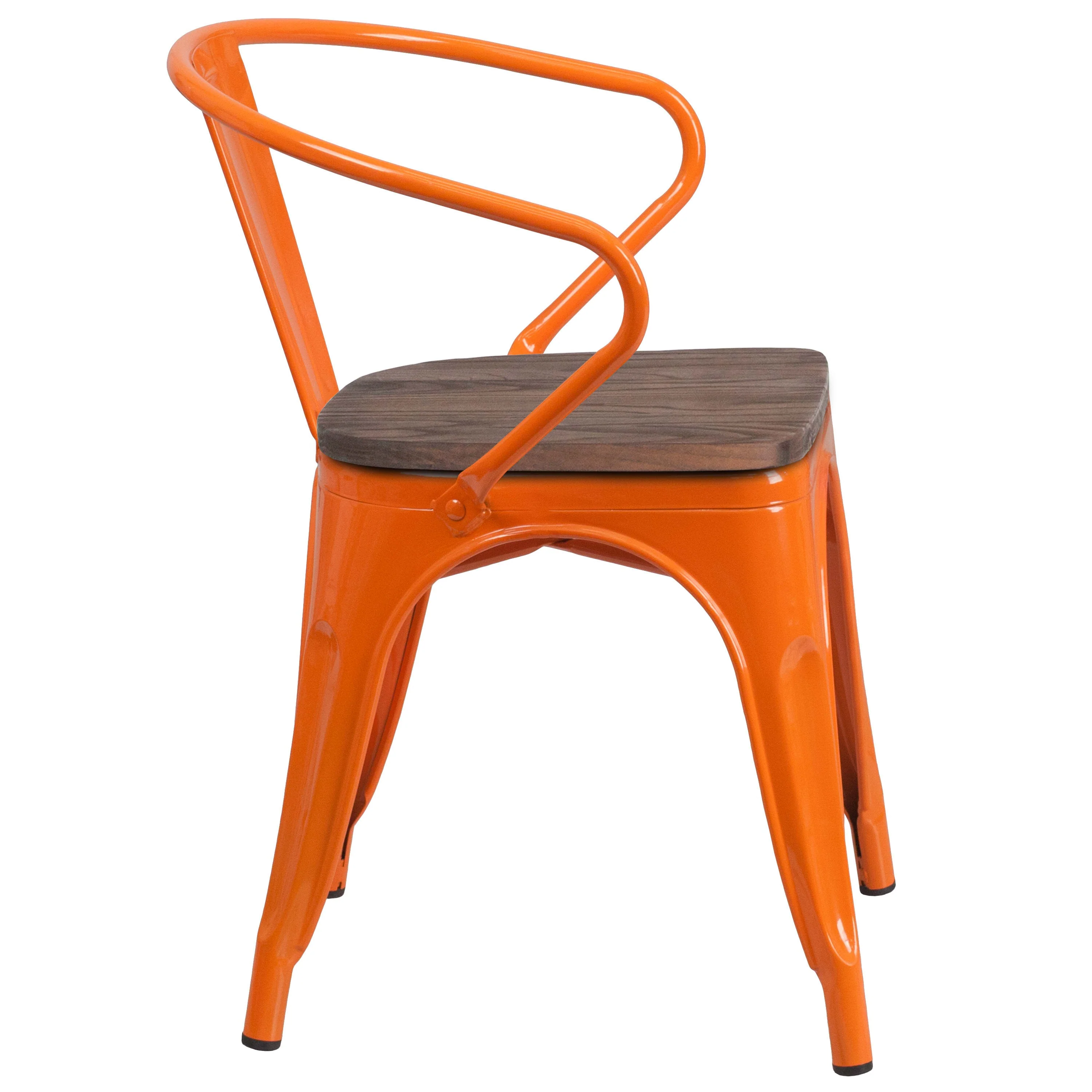 Metal Chair with Wood Seat and Arms - Image 72