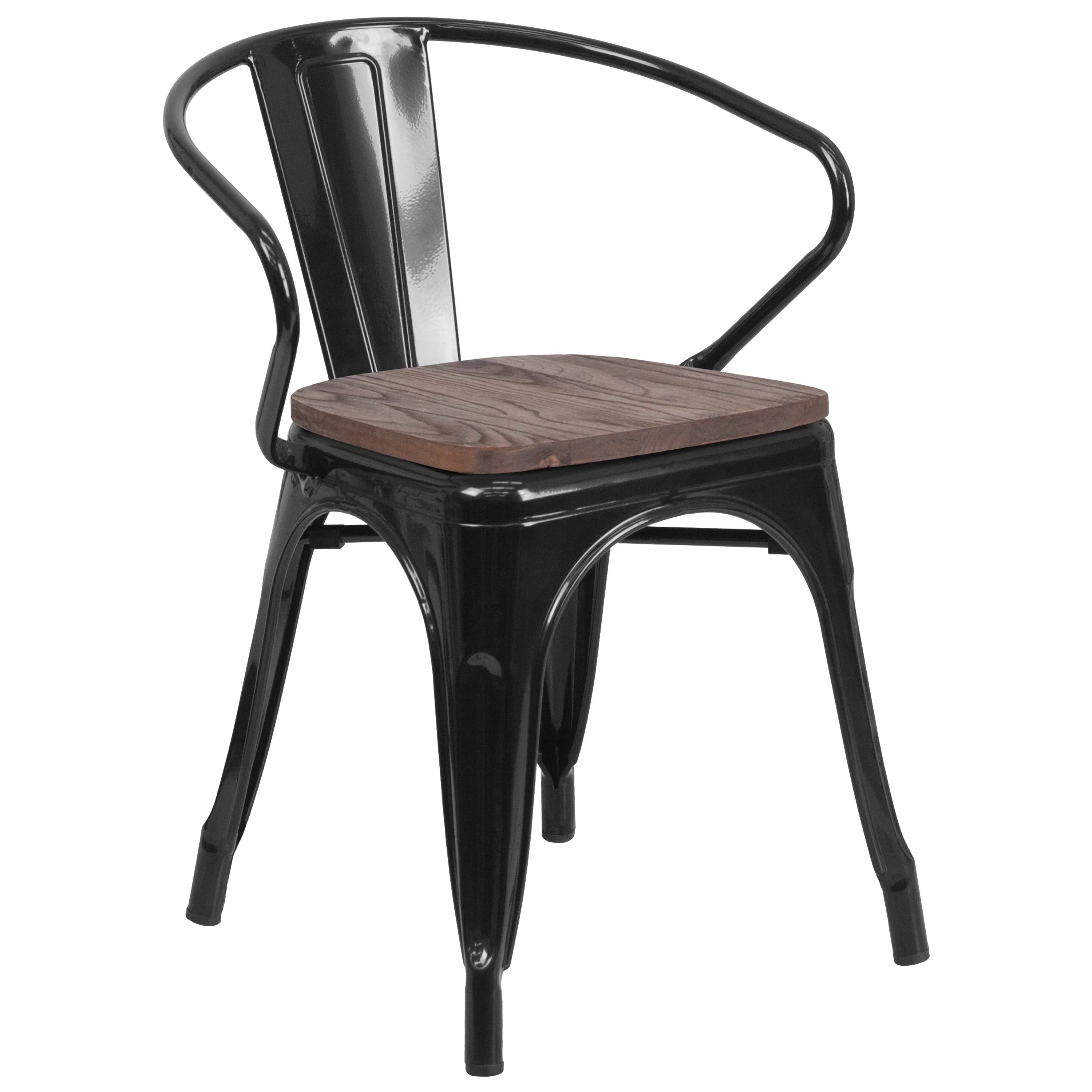 Metal Chair with Wood Seat and Arms - Image 77