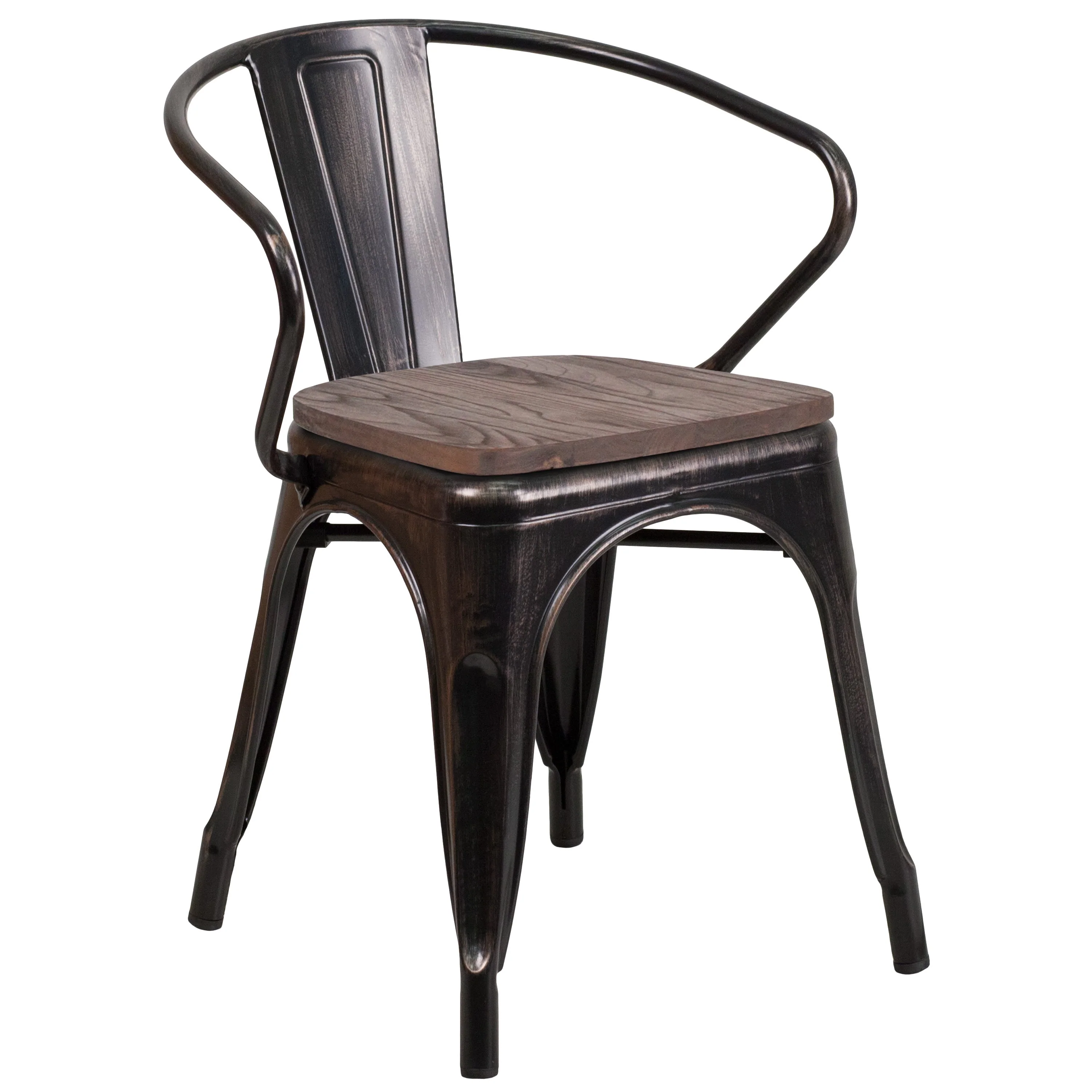 Metal Chair with Wood Seat and Arms - Image 78