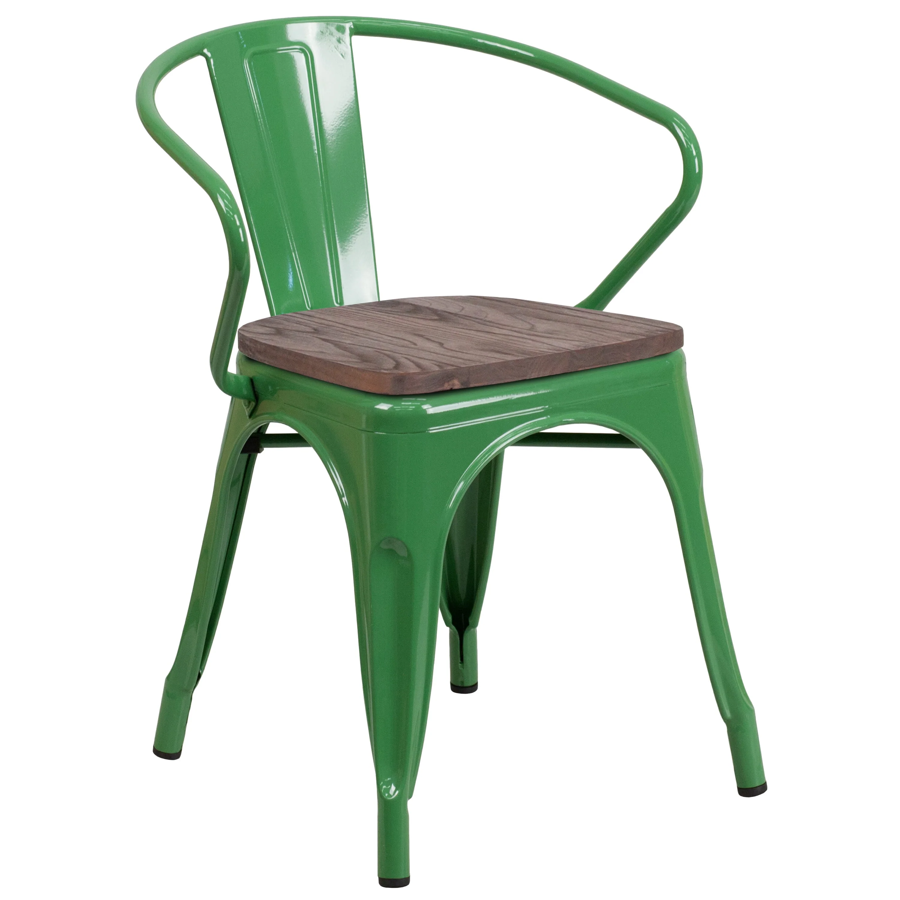 Metal Chair with Wood Seat and Arms - Image 79