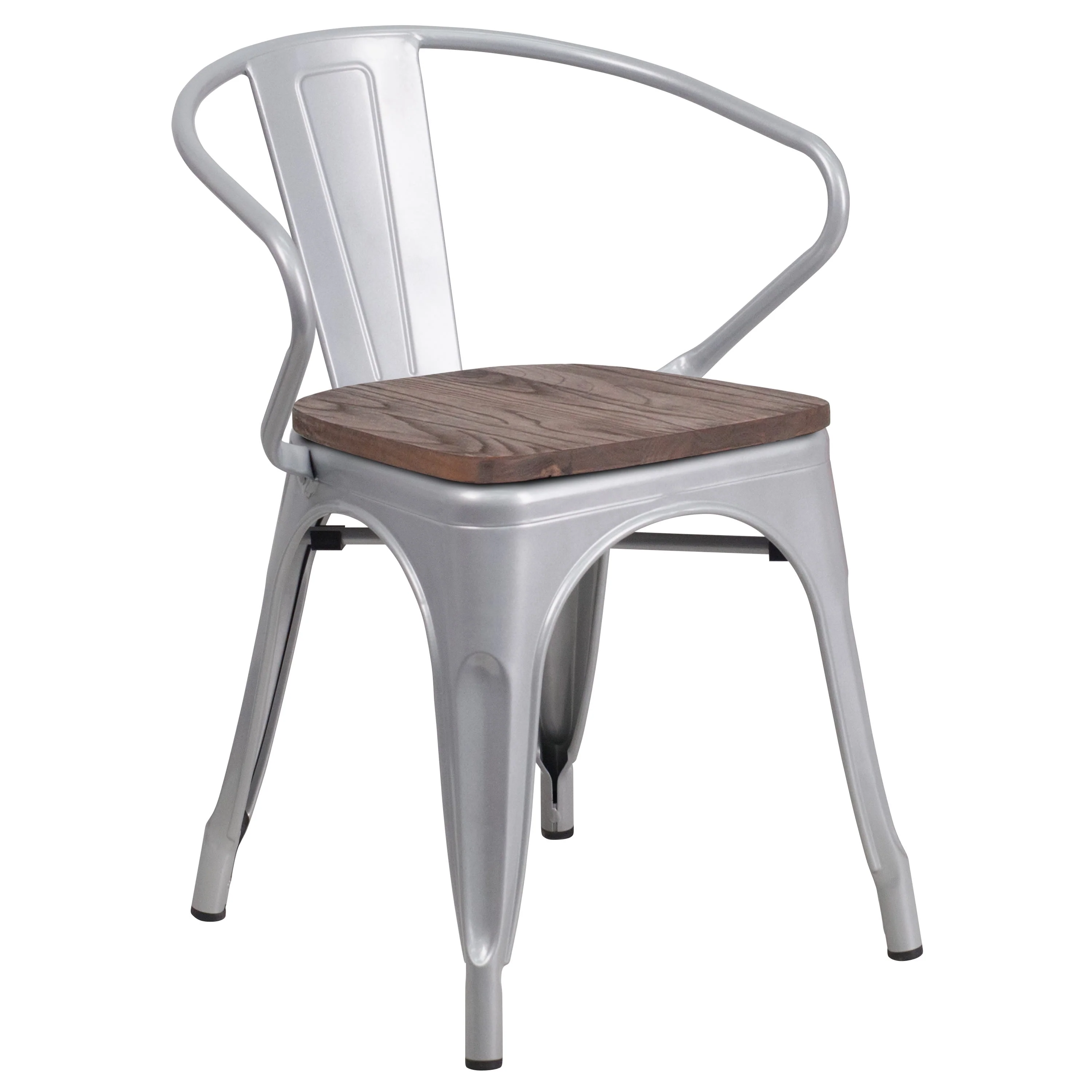 Metal Chair with Wood Seat and Arms - Image 82