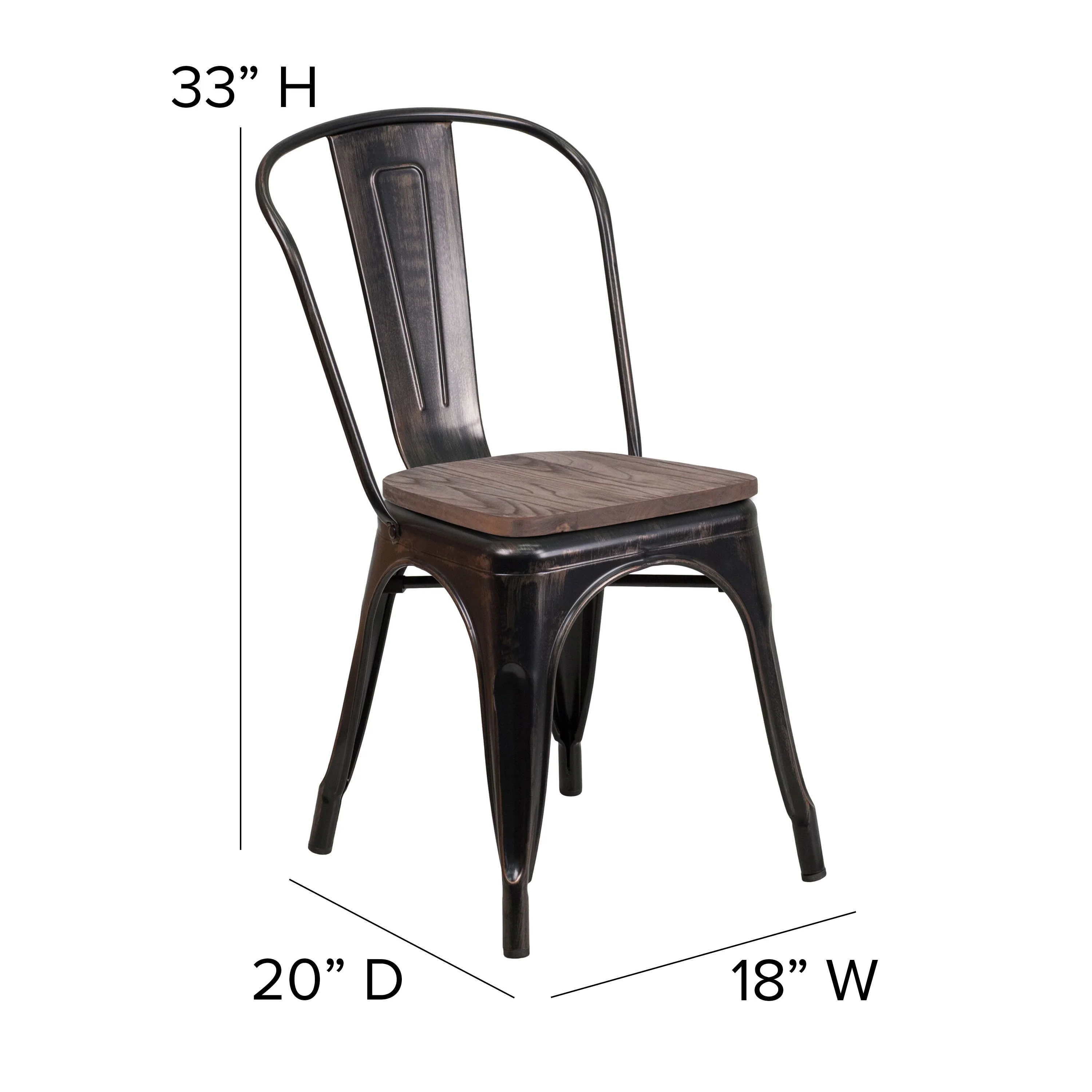 Metal Stackable Chair with Wood Seat - Image 39