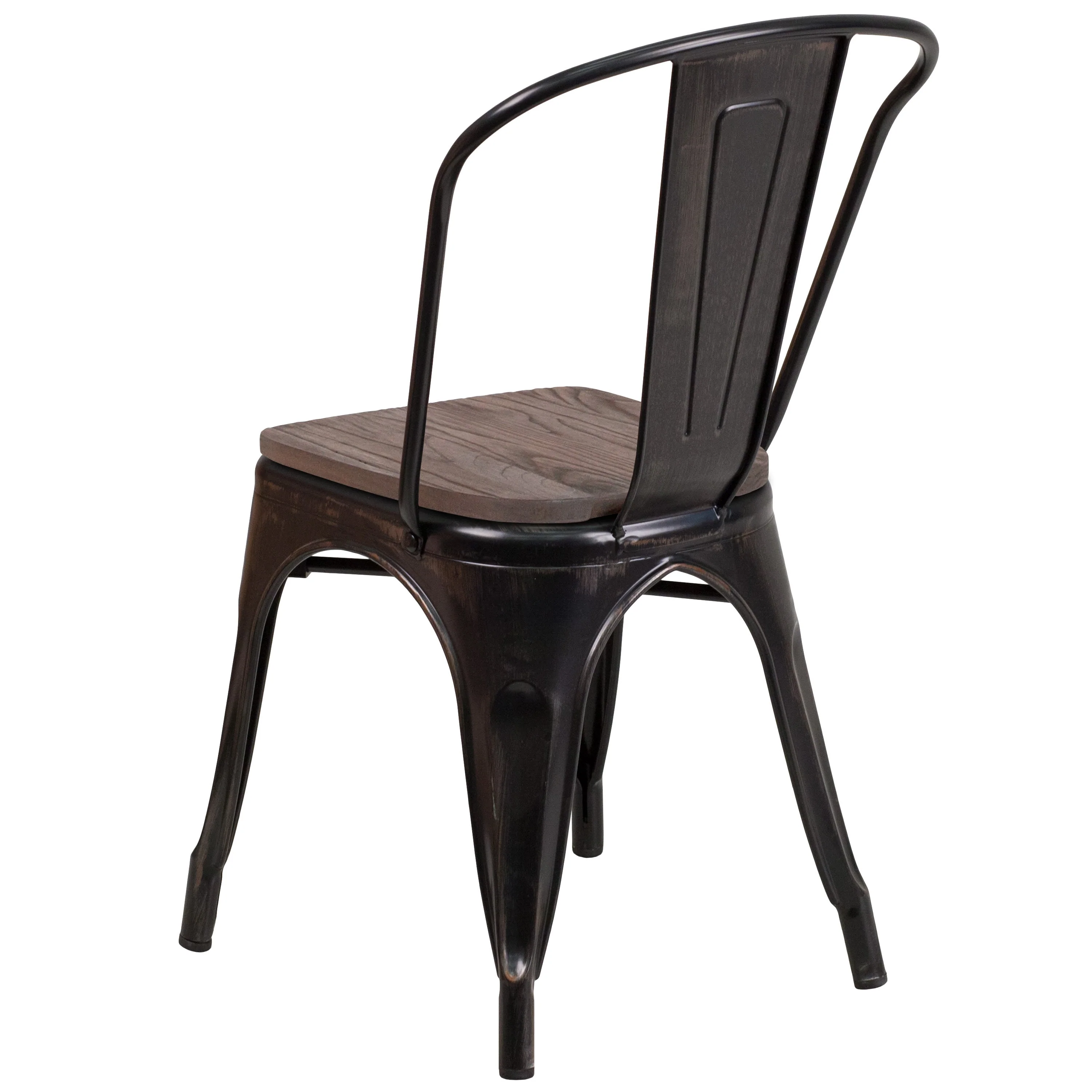 Metal Stackable Chair with Wood Seat - Image 40