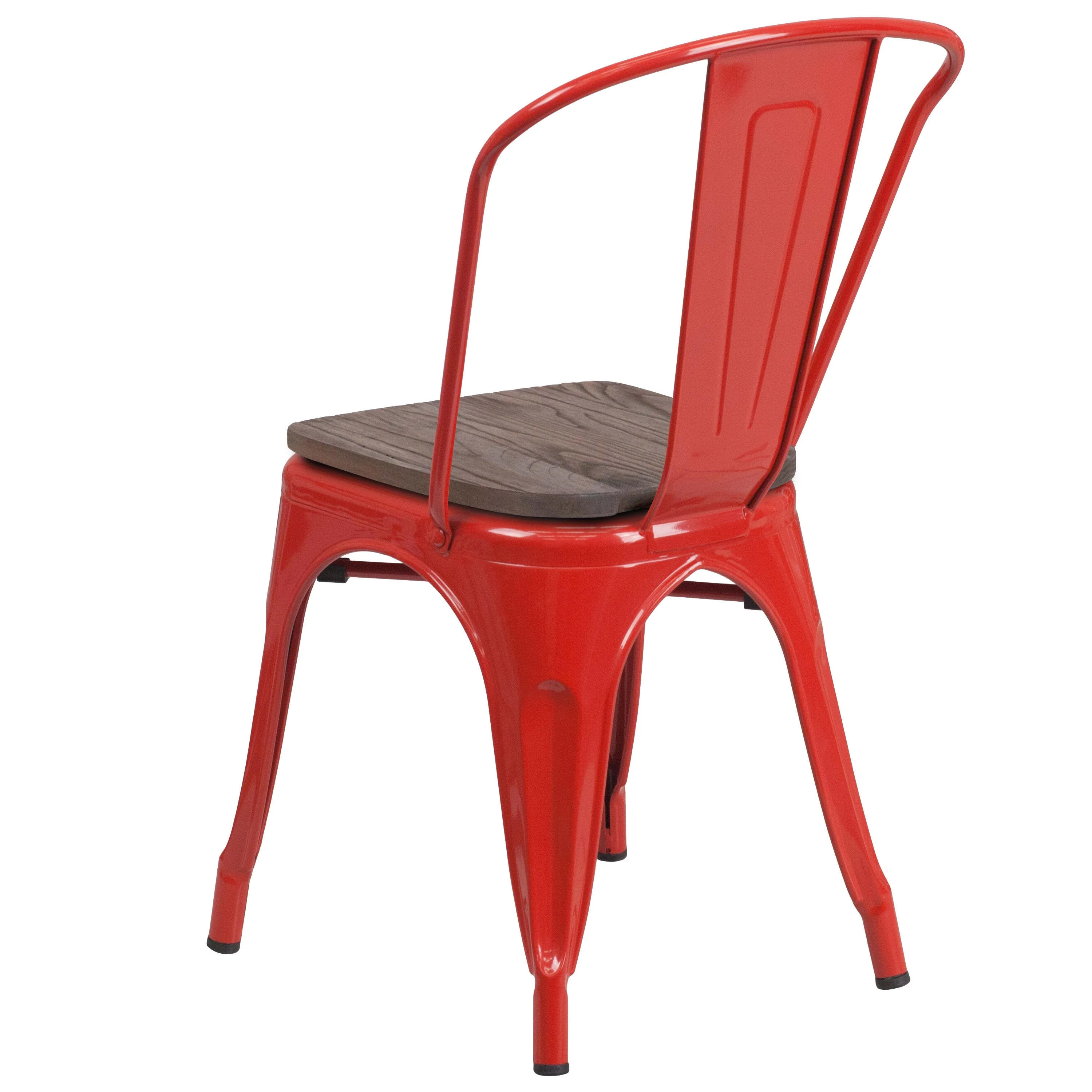 Metal Stackable Chair with Wood Seat - Image 50