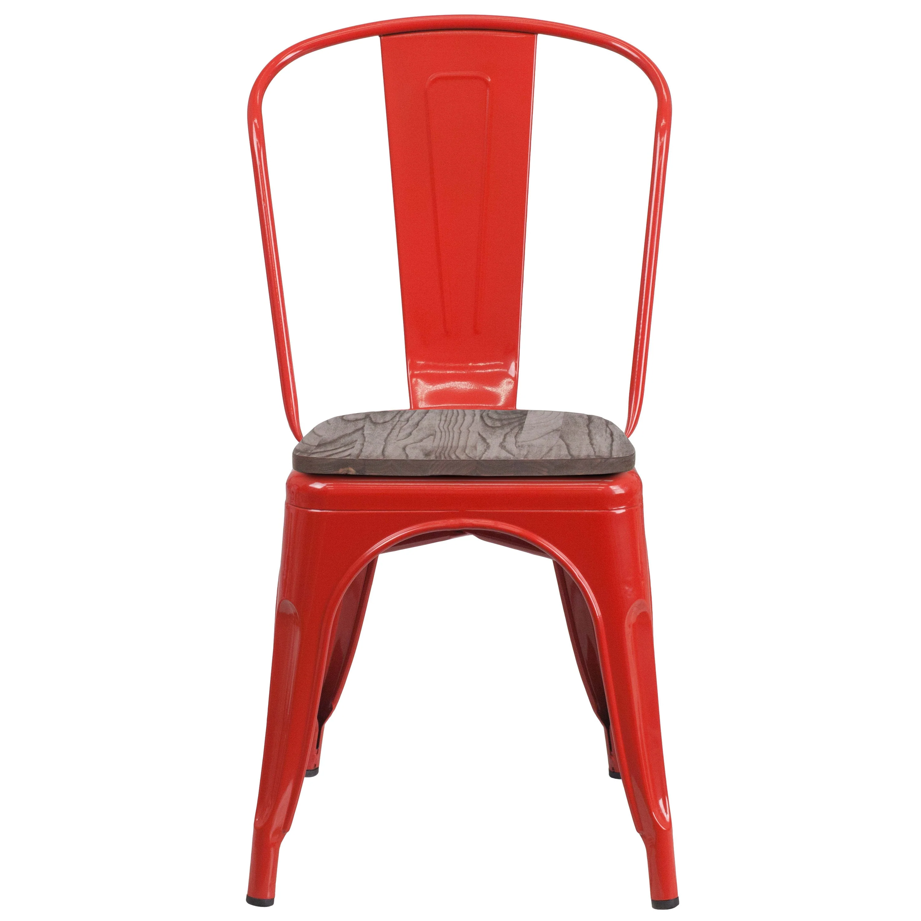 Metal Stackable Chair with Wood Seat - Image 53