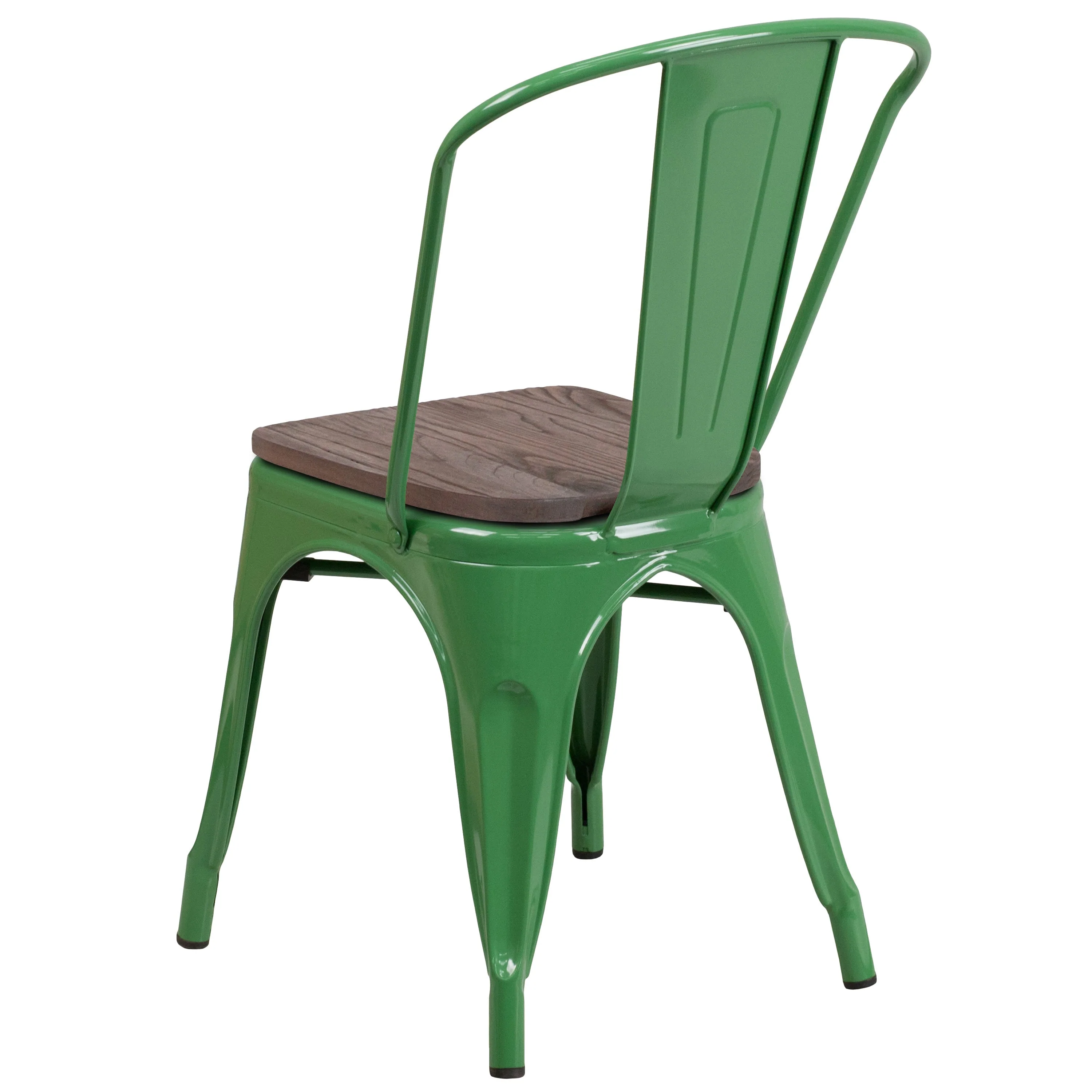 Metal Stackable Chair with Wood Seat - Image 59