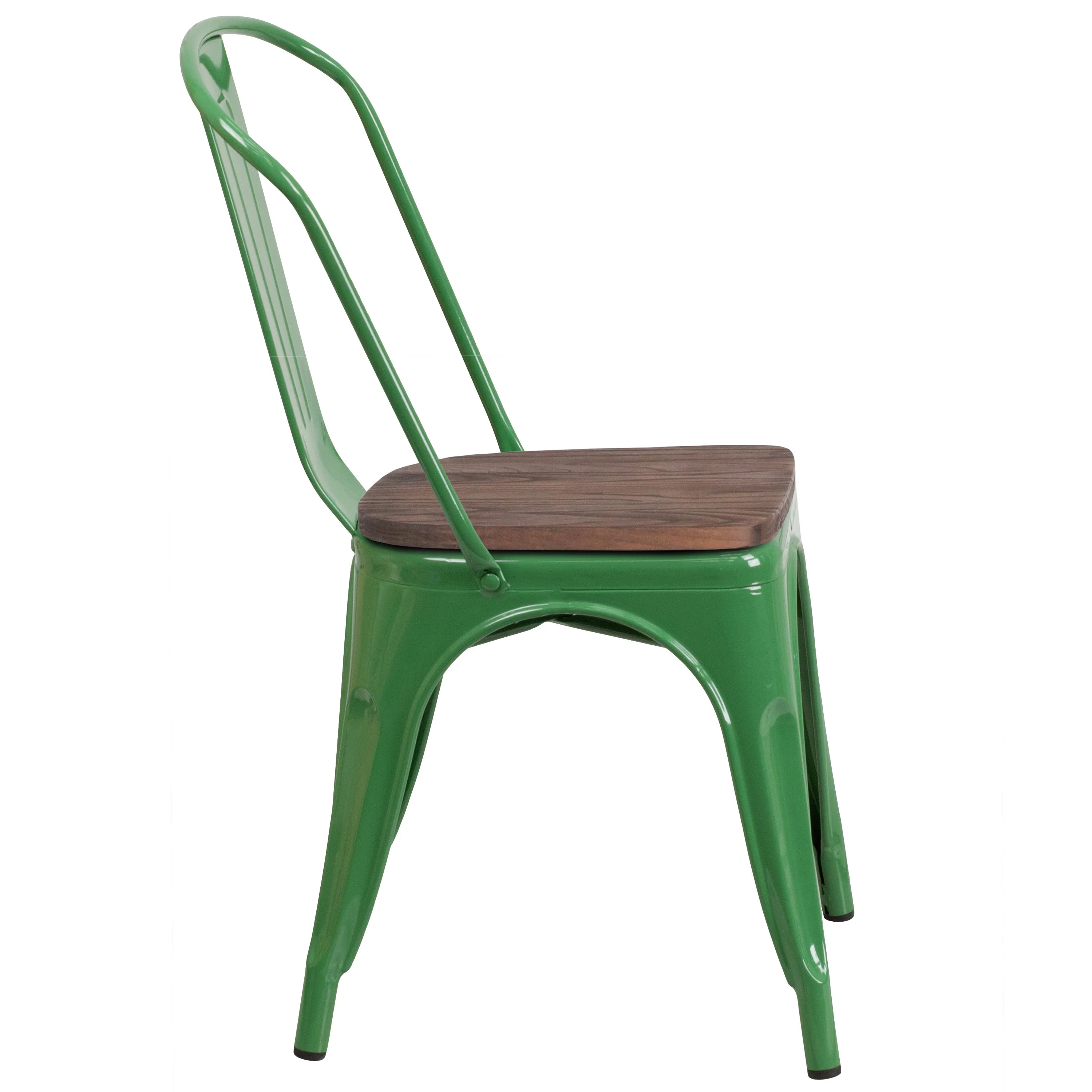 Metal Stackable Chair with Wood Seat - Image 60