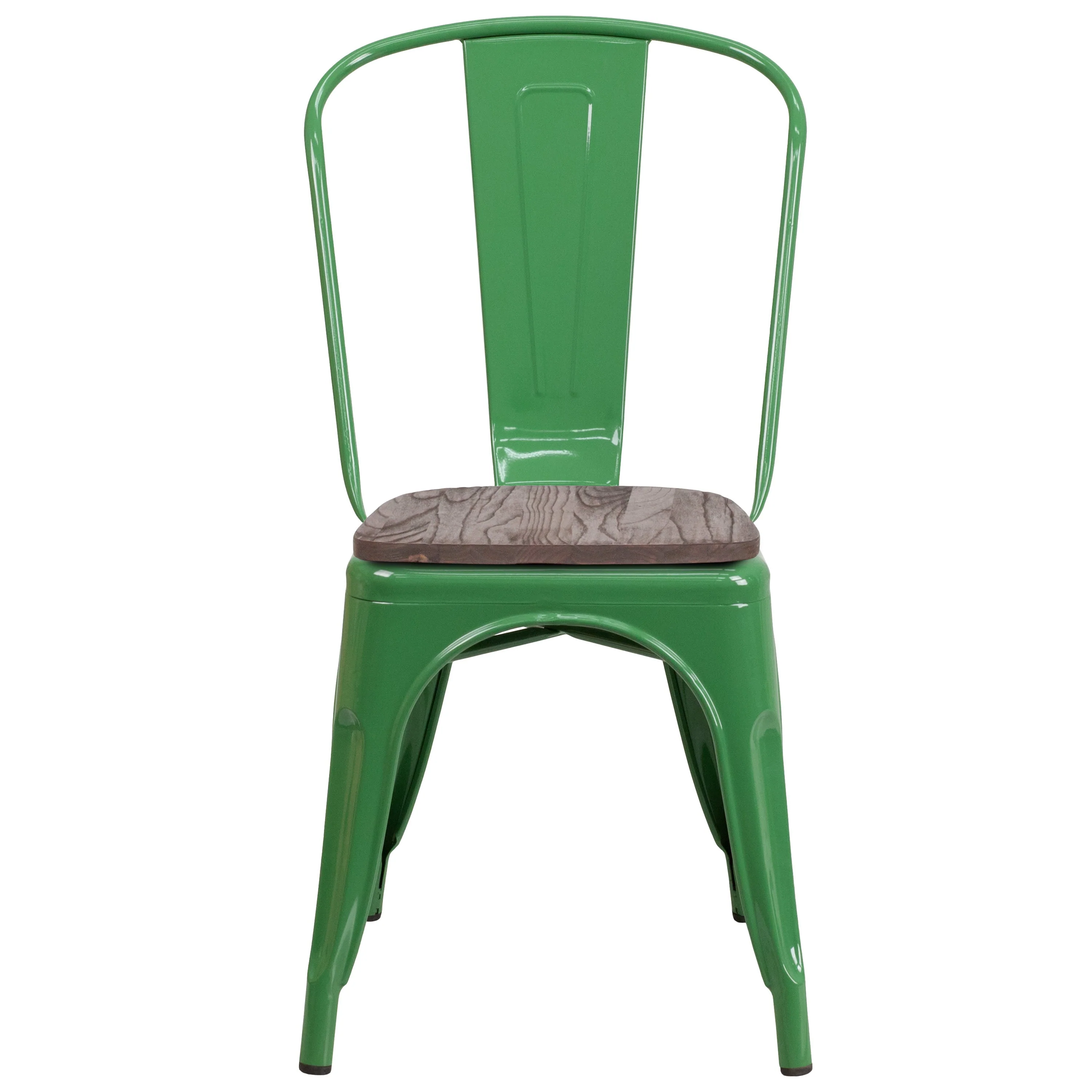 Metal Stackable Chair with Wood Seat - Image 61
