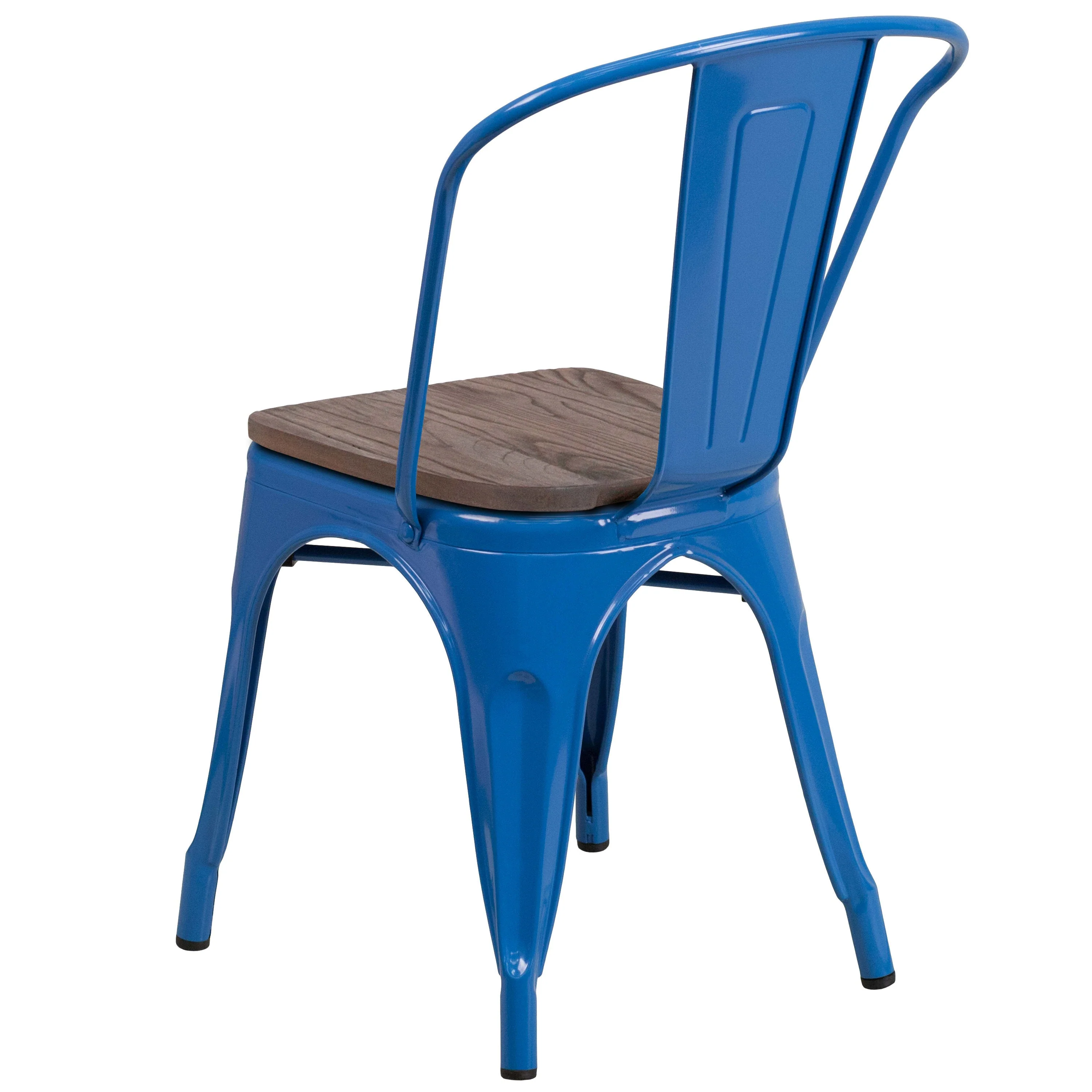 Metal Stackable Chair with Wood Seat - Image 65
