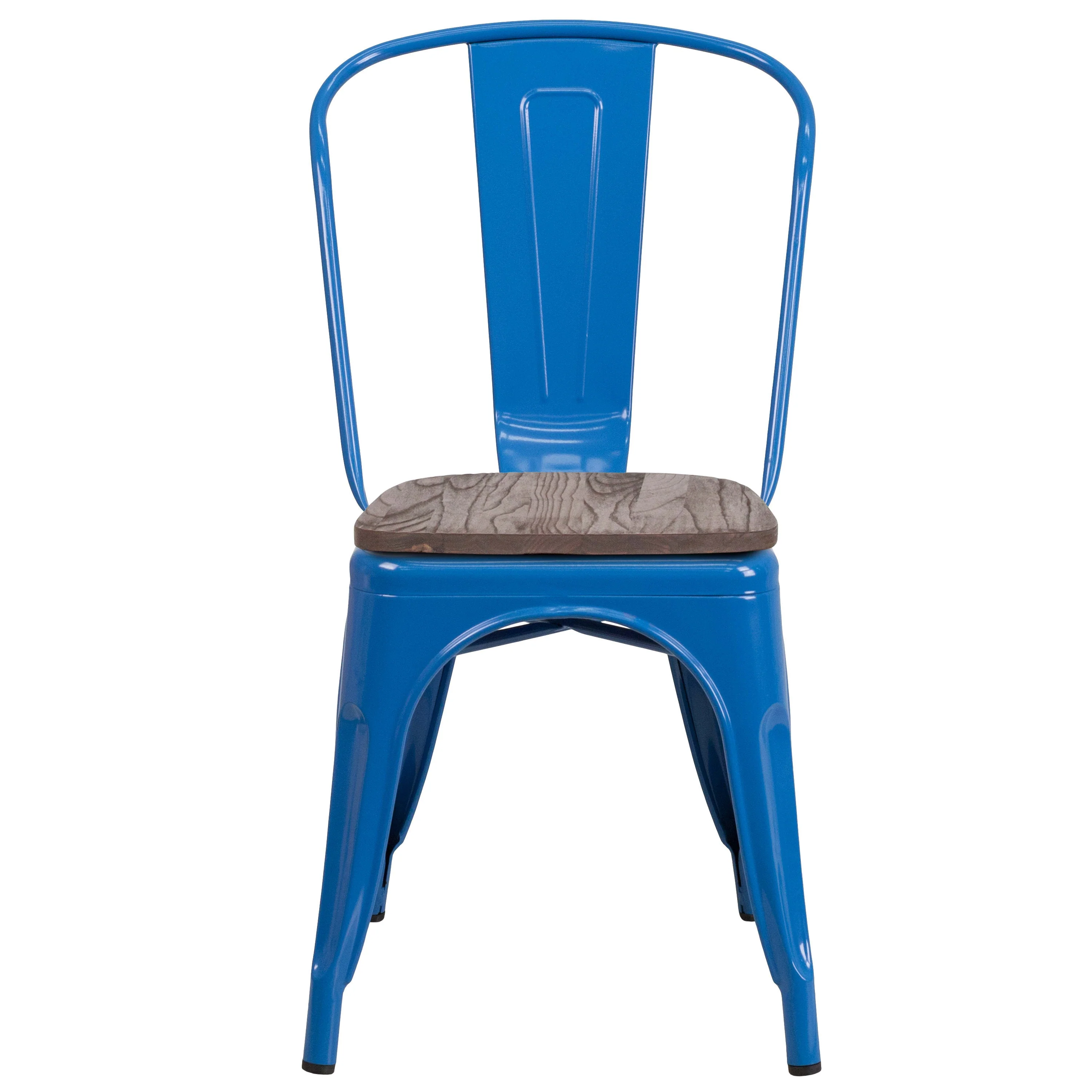 Metal Stackable Chair with Wood Seat - Image 67