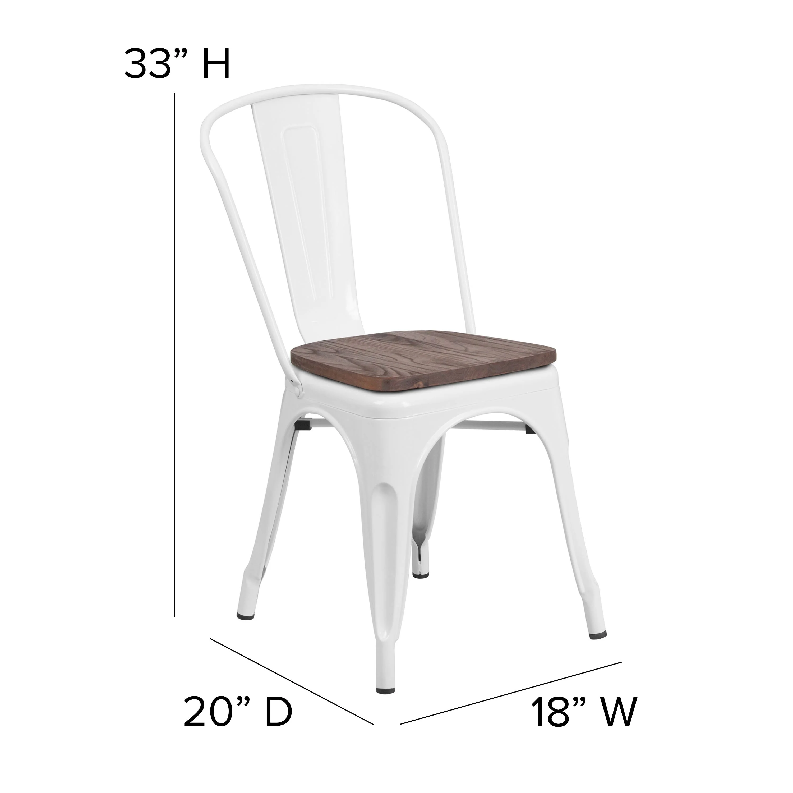 Metal Stackable Chair with Wood Seat - Image 72