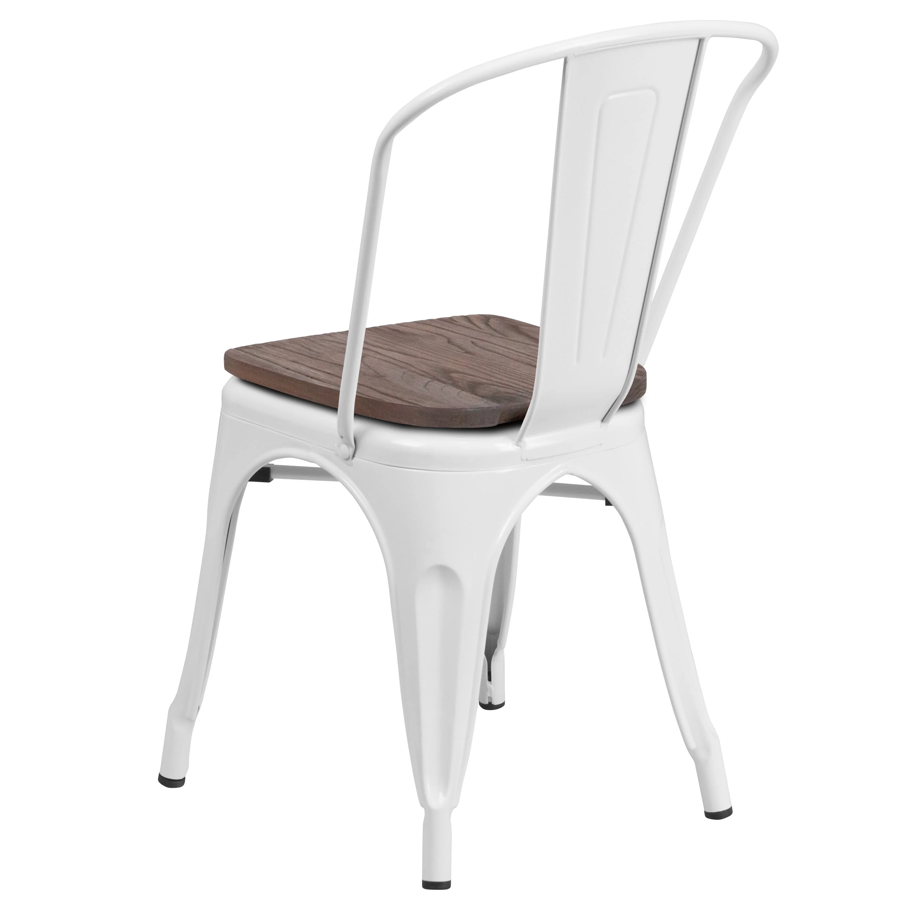Metal Stackable Chair with Wood Seat - Image 73