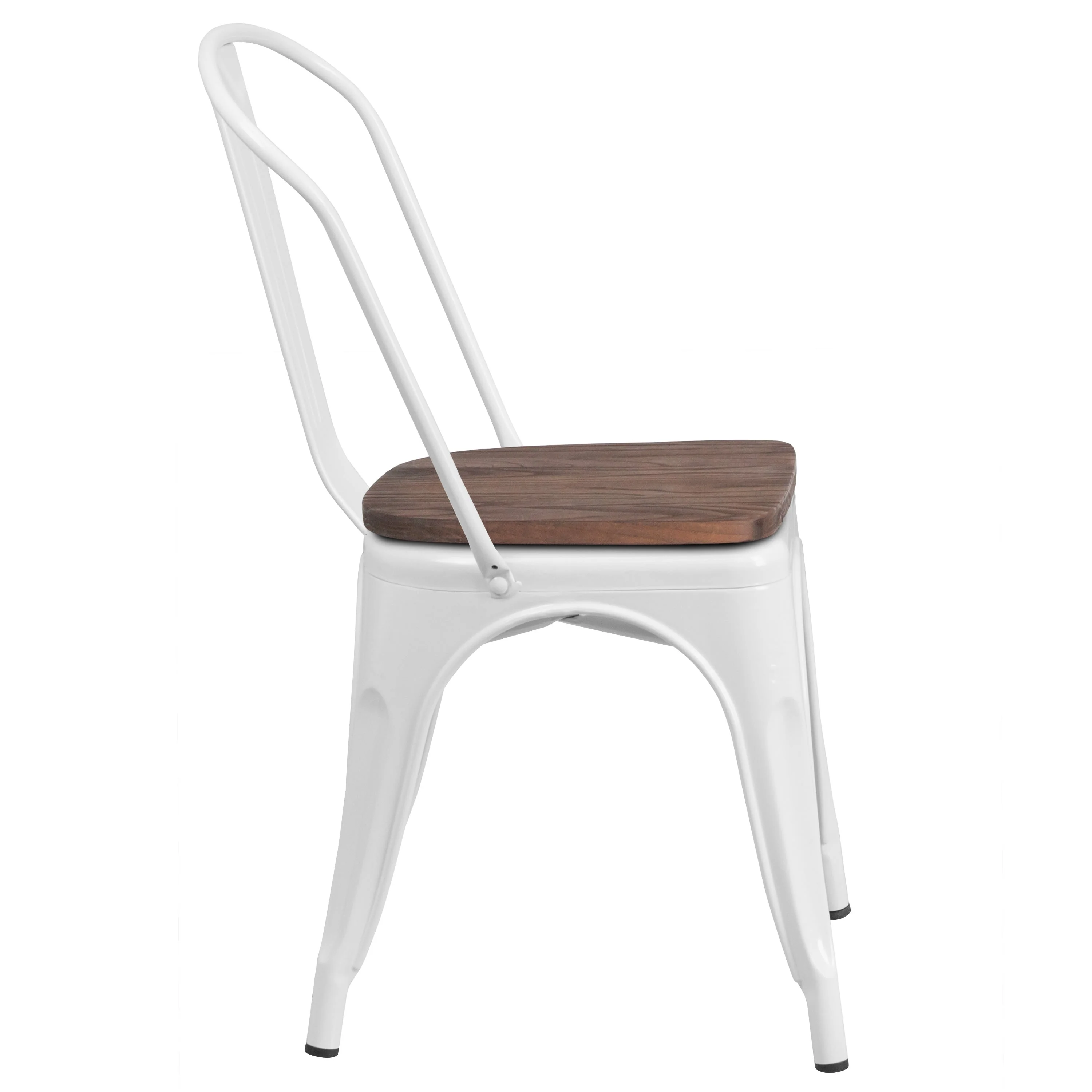 Metal Stackable Chair with Wood Seat - Image 75