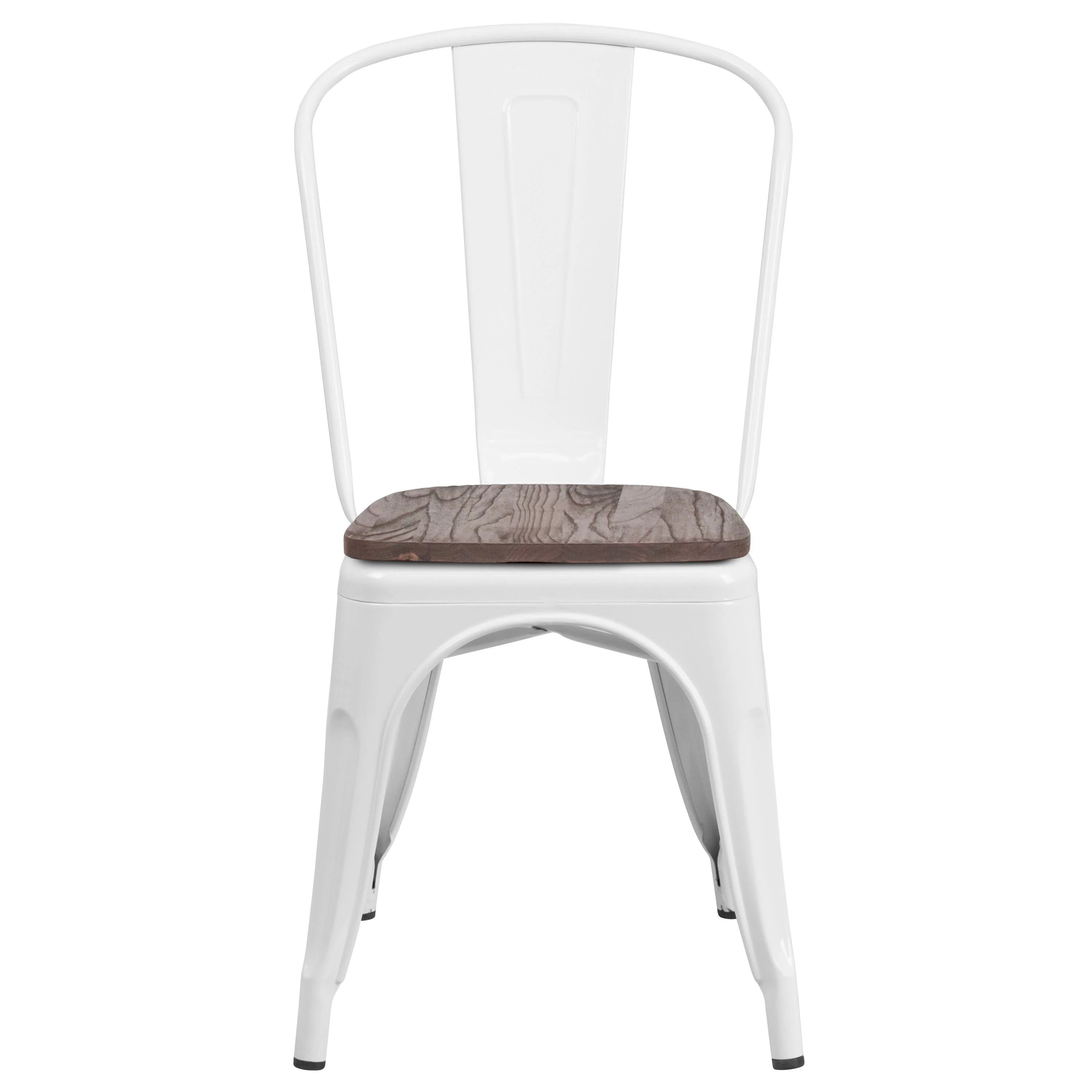 Metal Stackable Chair with Wood Seat - Image 76