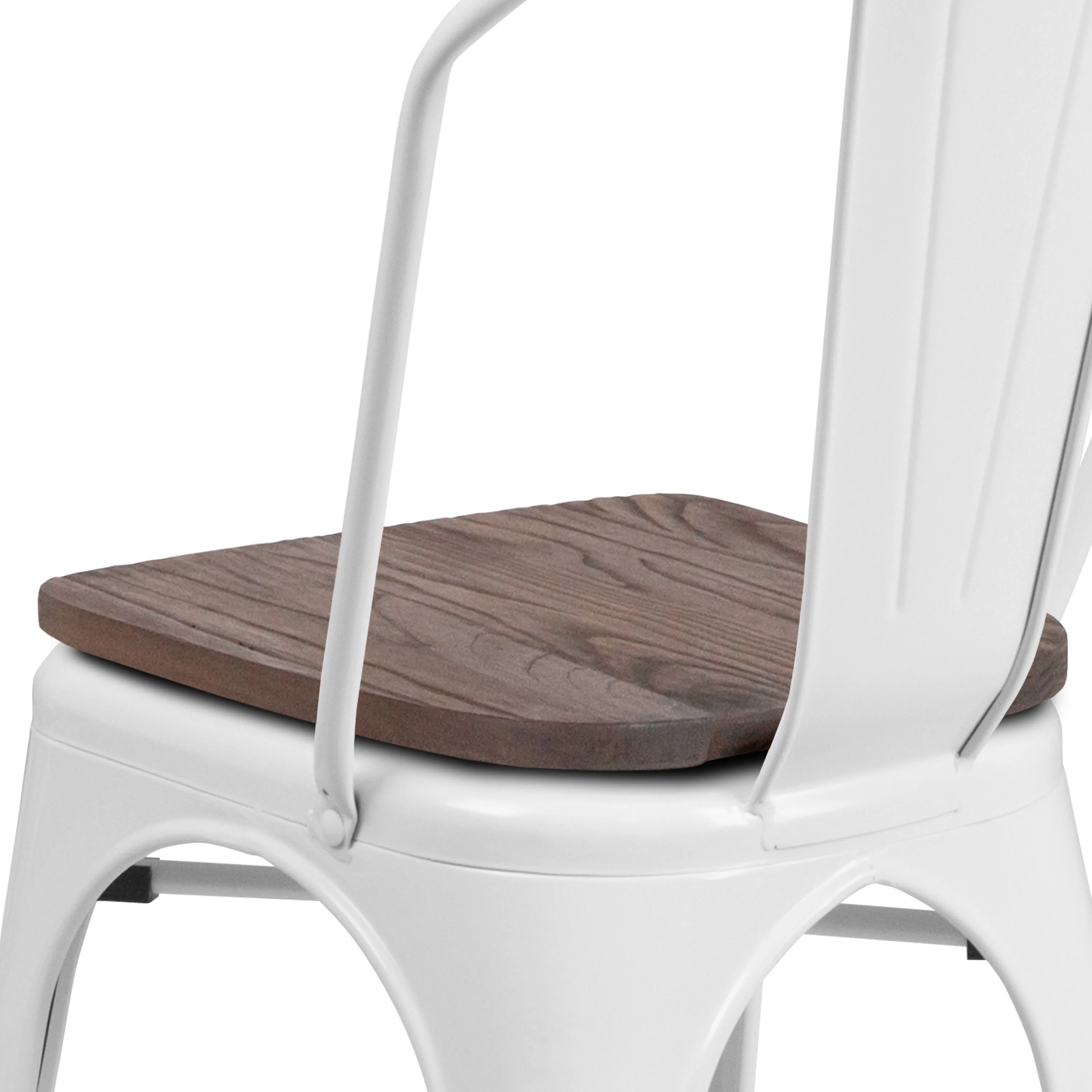Metal Stackable Chair with Wood Seat - Image 77