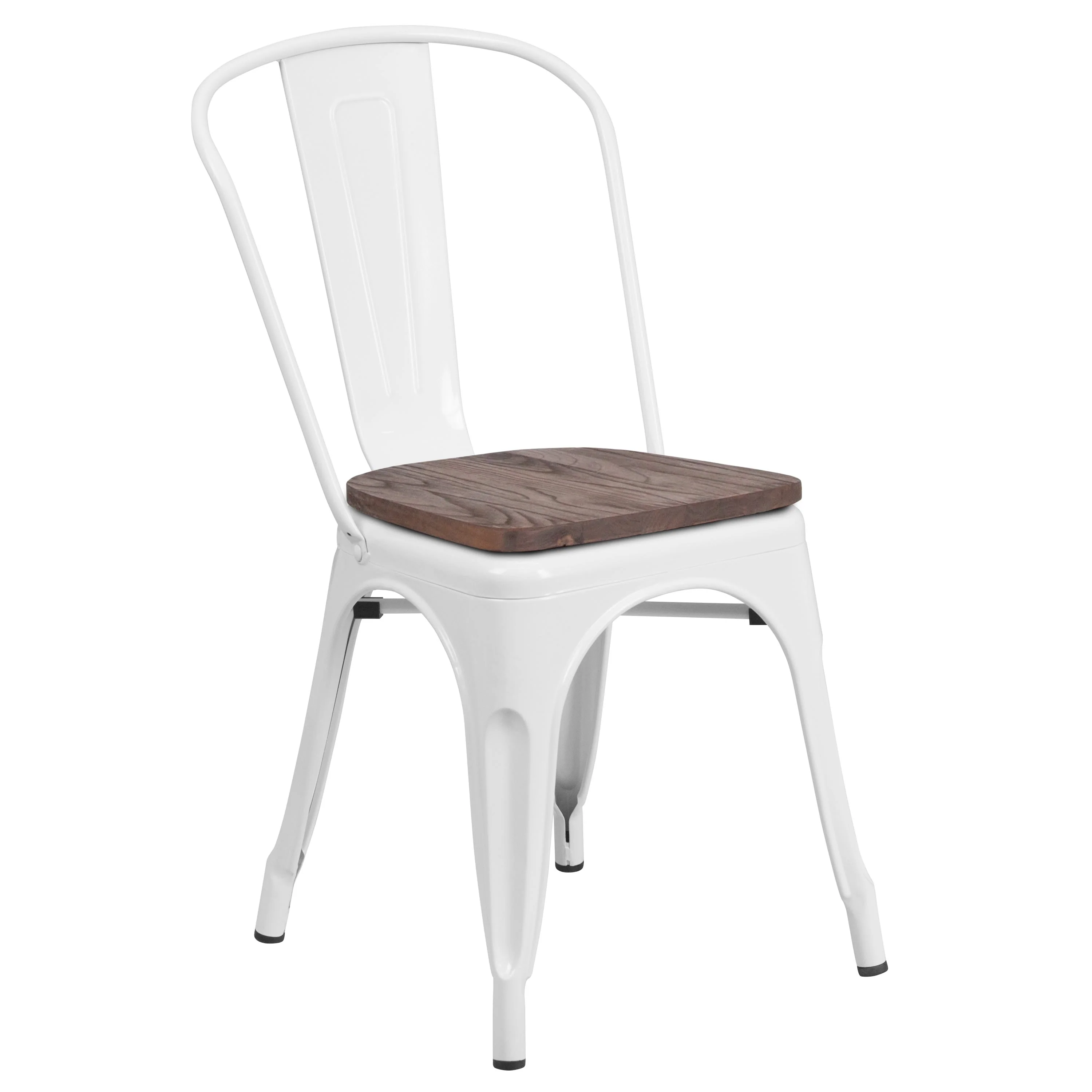 Metal Stackable Chair with Wood Seat - Image 91