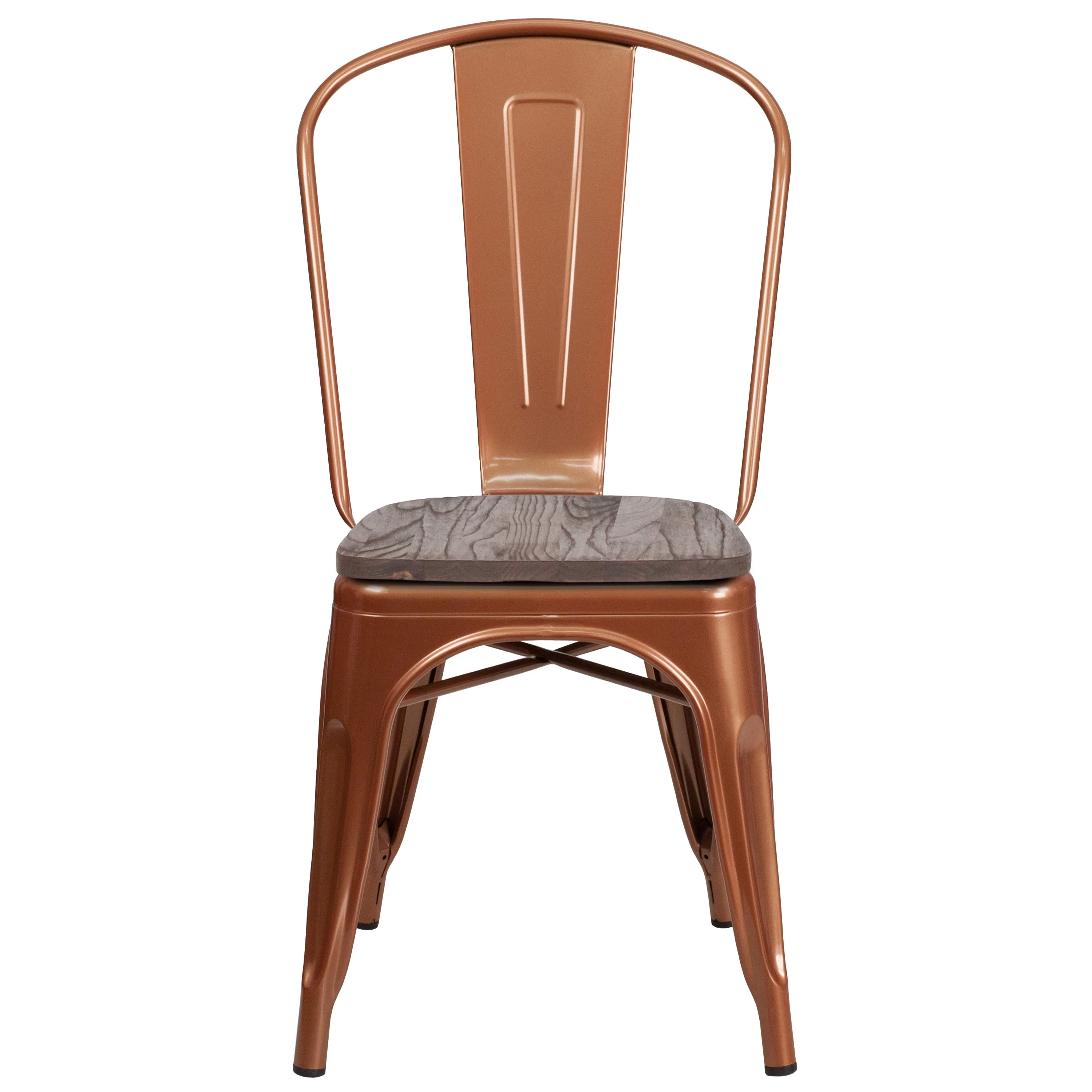 Metal Stackable Chair with Wood Seat - Image 13