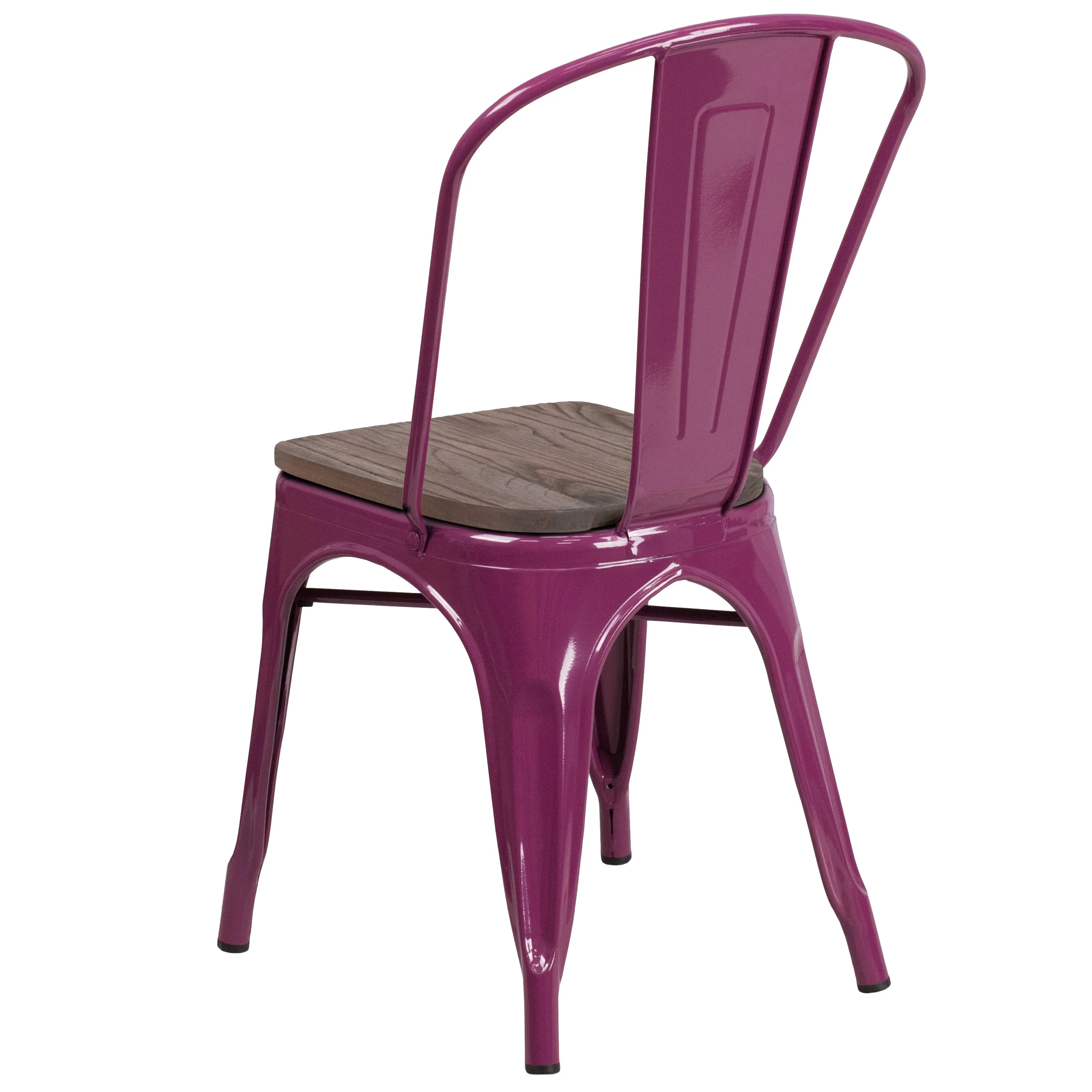 Metal Stackable Chair with Wood Seat - Image 18